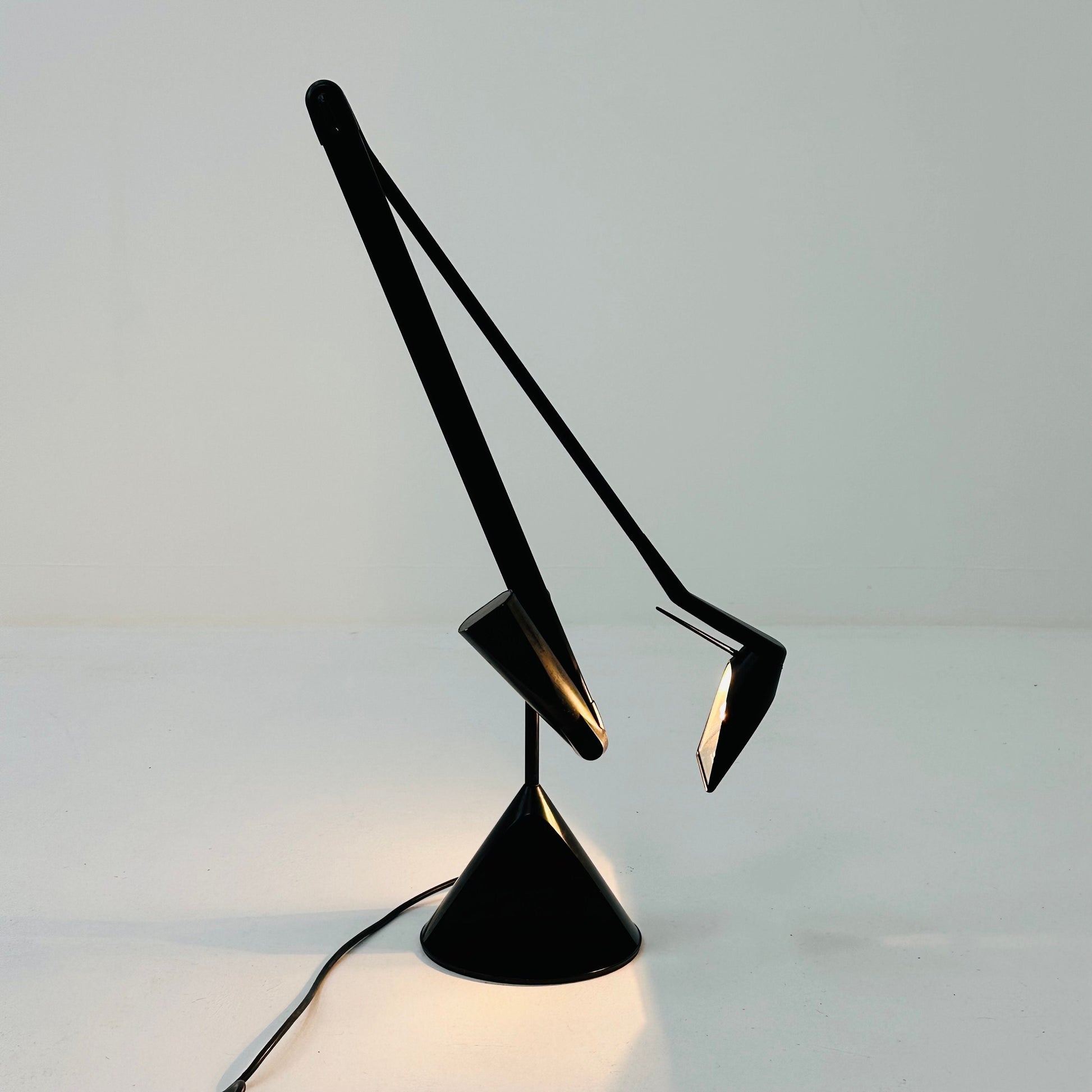 Black Aluminum Zelig Table Lamp by Walter A. Monici for Lumina, 1980s
