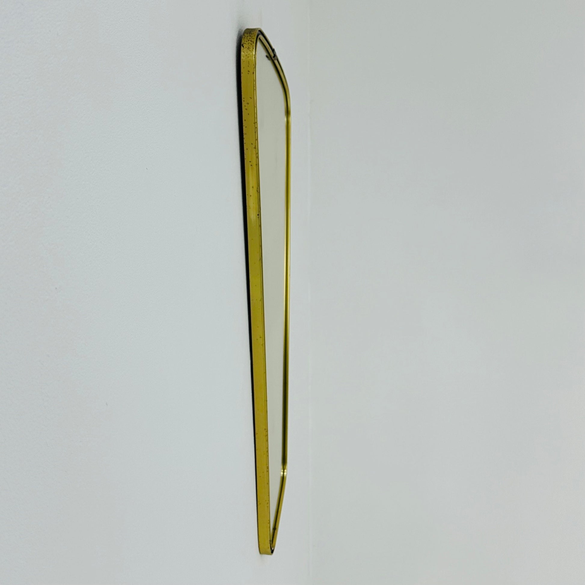 Mid century wall mirror brass framed with black edging 1950s