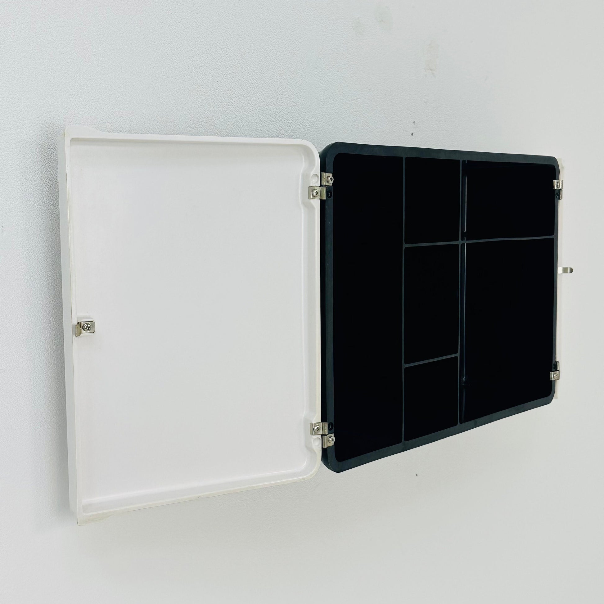 Space age black and white medical cabinet,bathroom cabinet 1970s