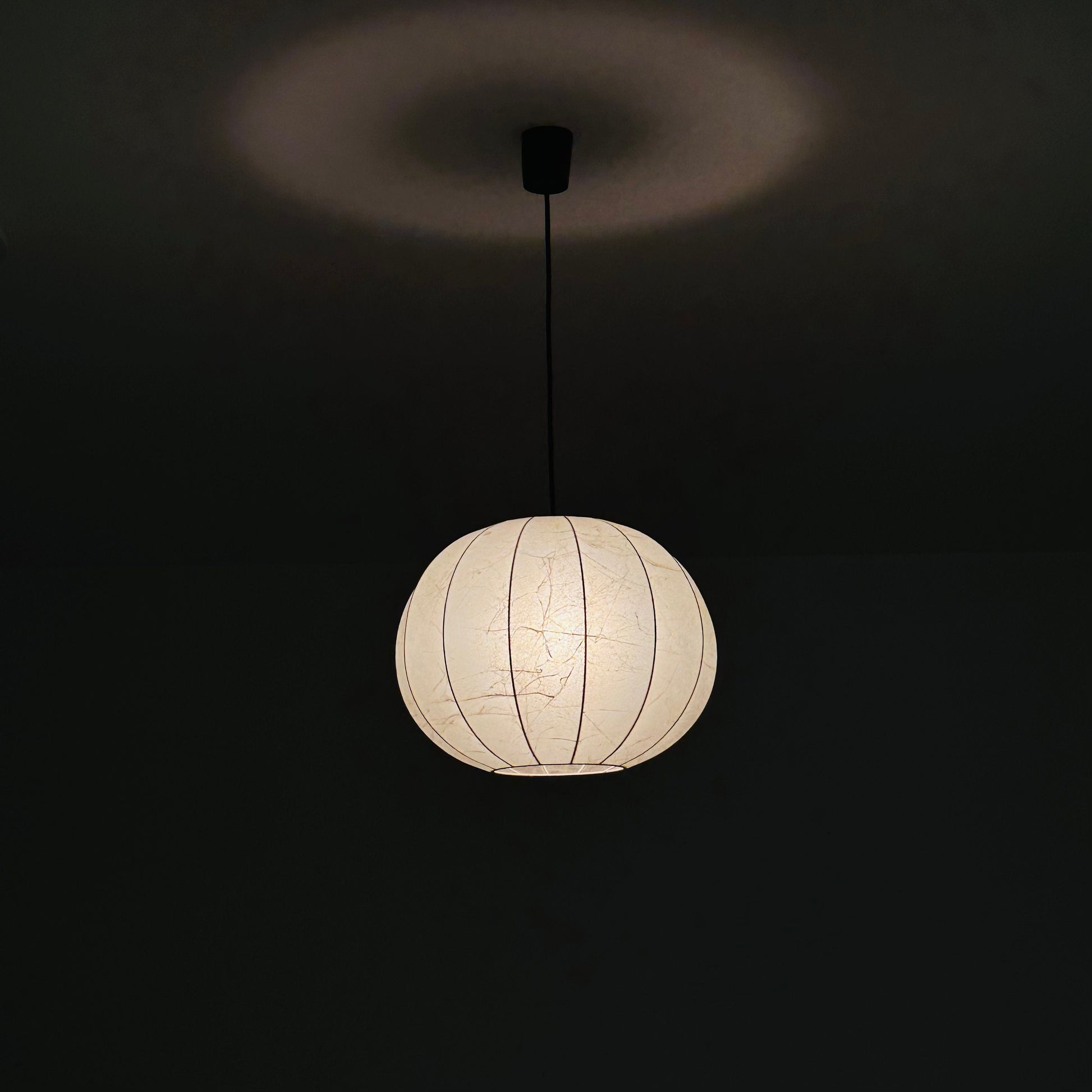 Cocoon Round Italian mid-century cocoon pendant lamp by Achille Castiglioni , 1960s
