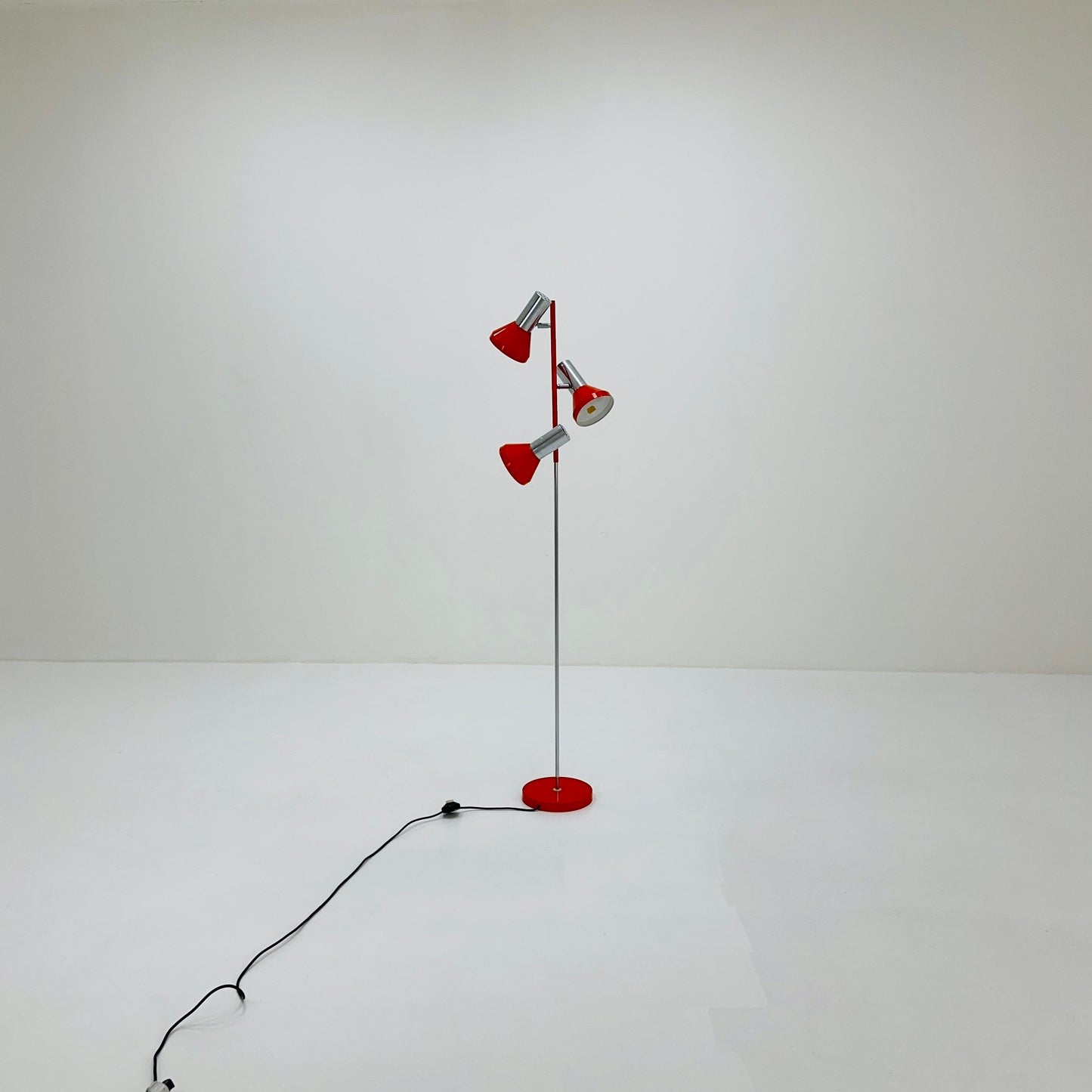 Space age orange-silver floor lamp 1970s
