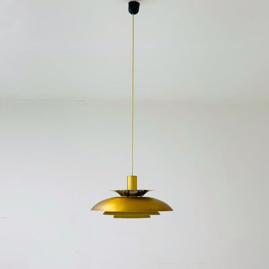 Mid century Gold pendant lamp Roma of Junge, Denmark 1980s