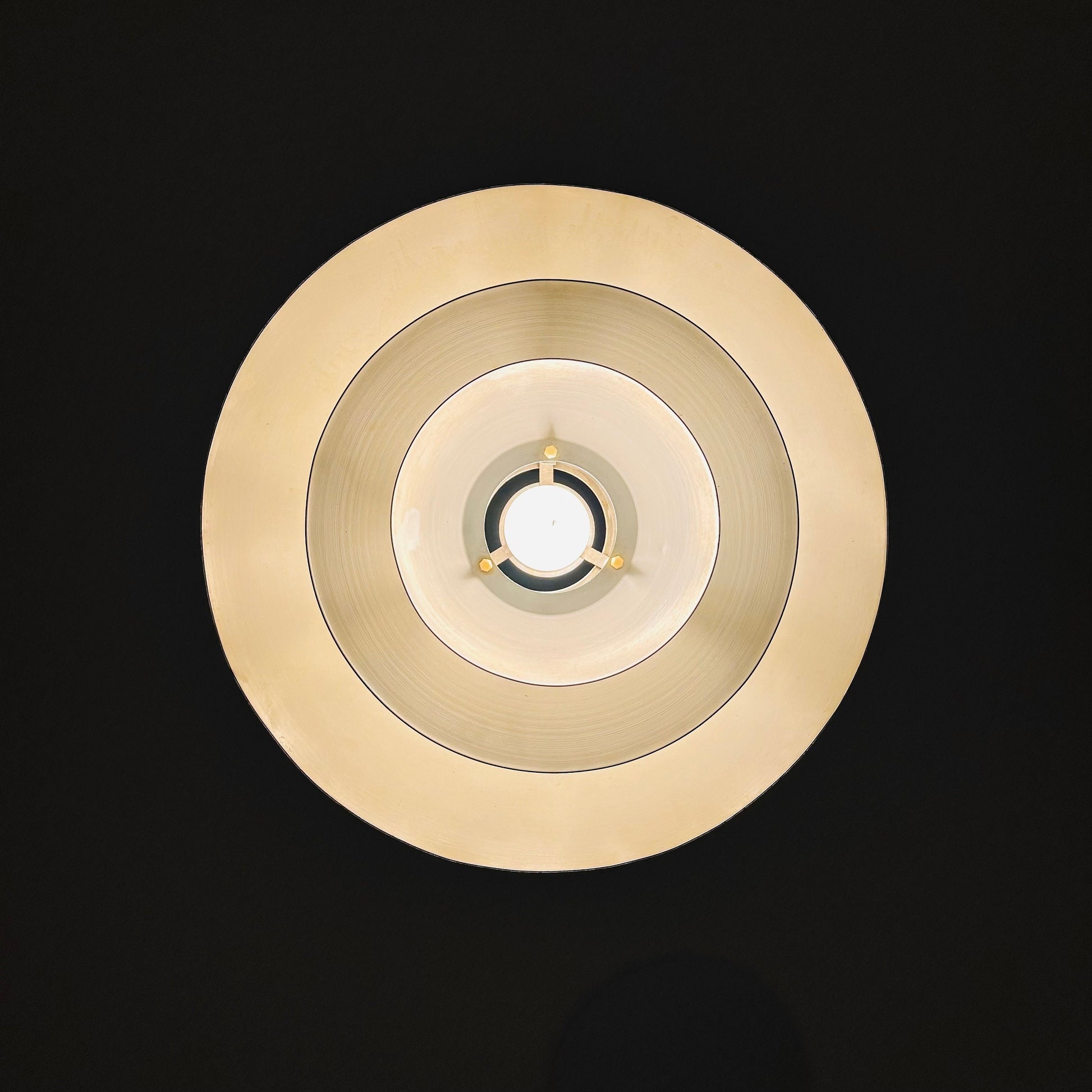 Mid century Gold pendant lamp Roma of Junge, Denmark 1980s
