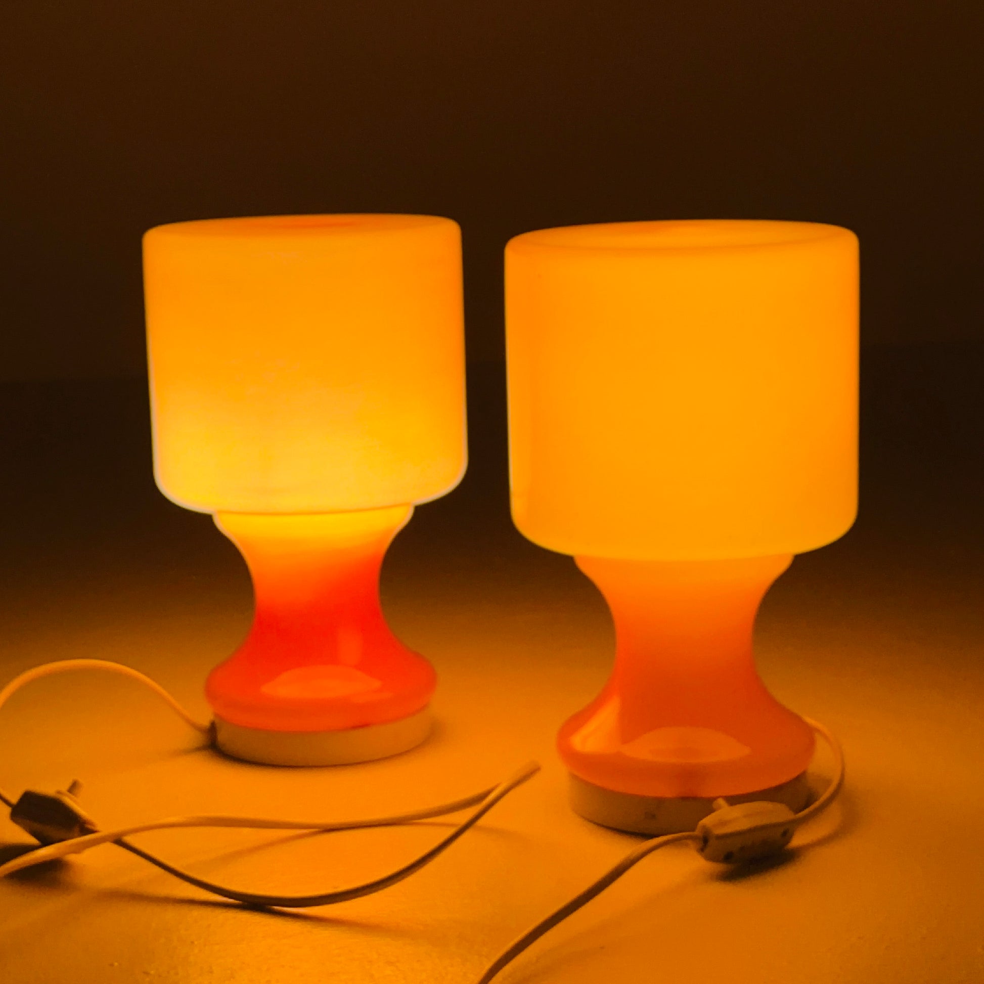 Mid-Century Opaline Glass Table Lamps by Stefan Tabery for OPP Jihlava, 1960s
