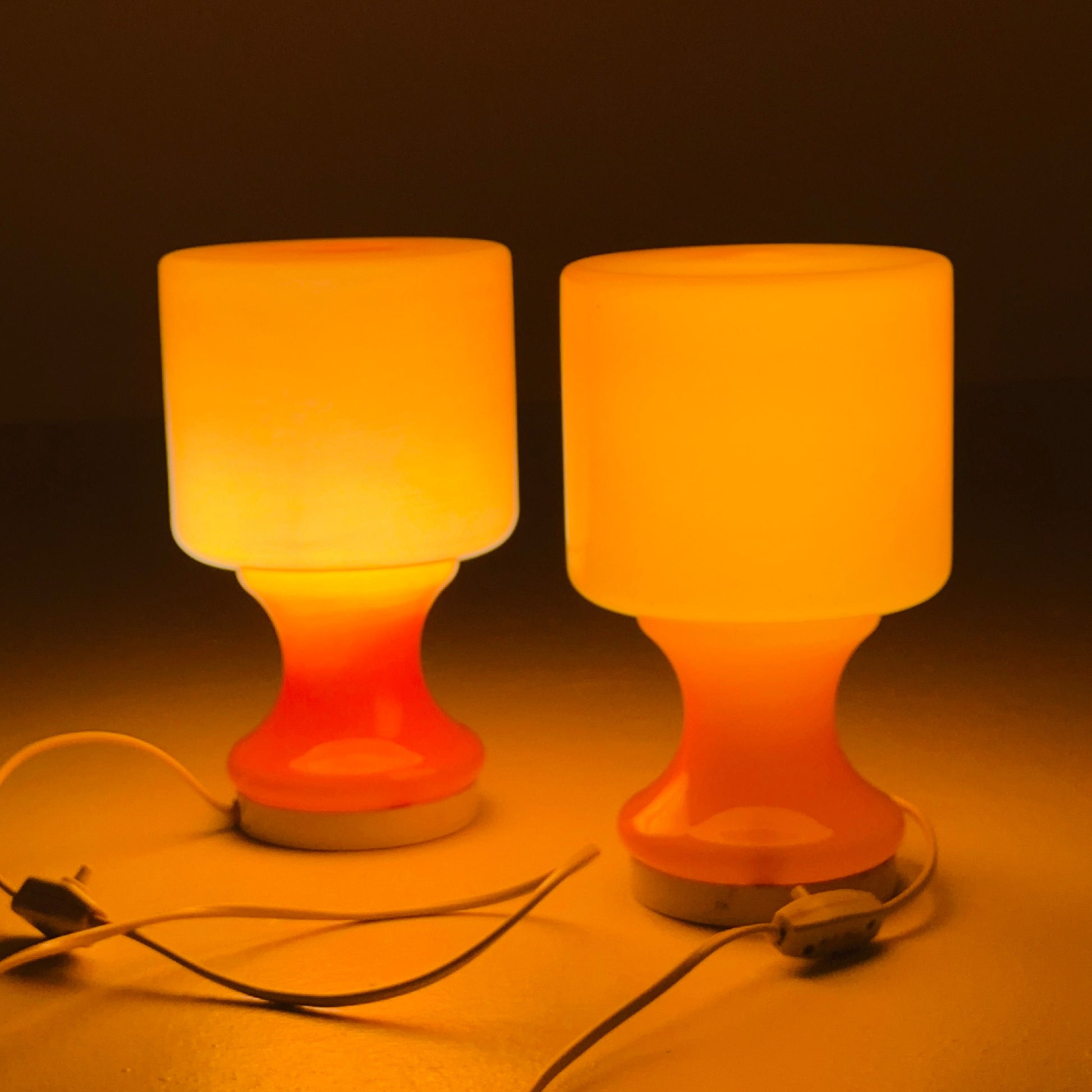 Mid-Century Opaline Glass Table Lamps by Stefan Tabery for OPP Jihlava, 1960s
