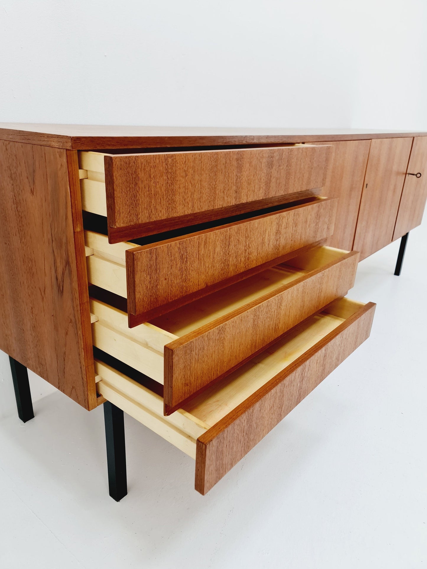 Rare Mid Century Modern Teak German sideboard, 1960s