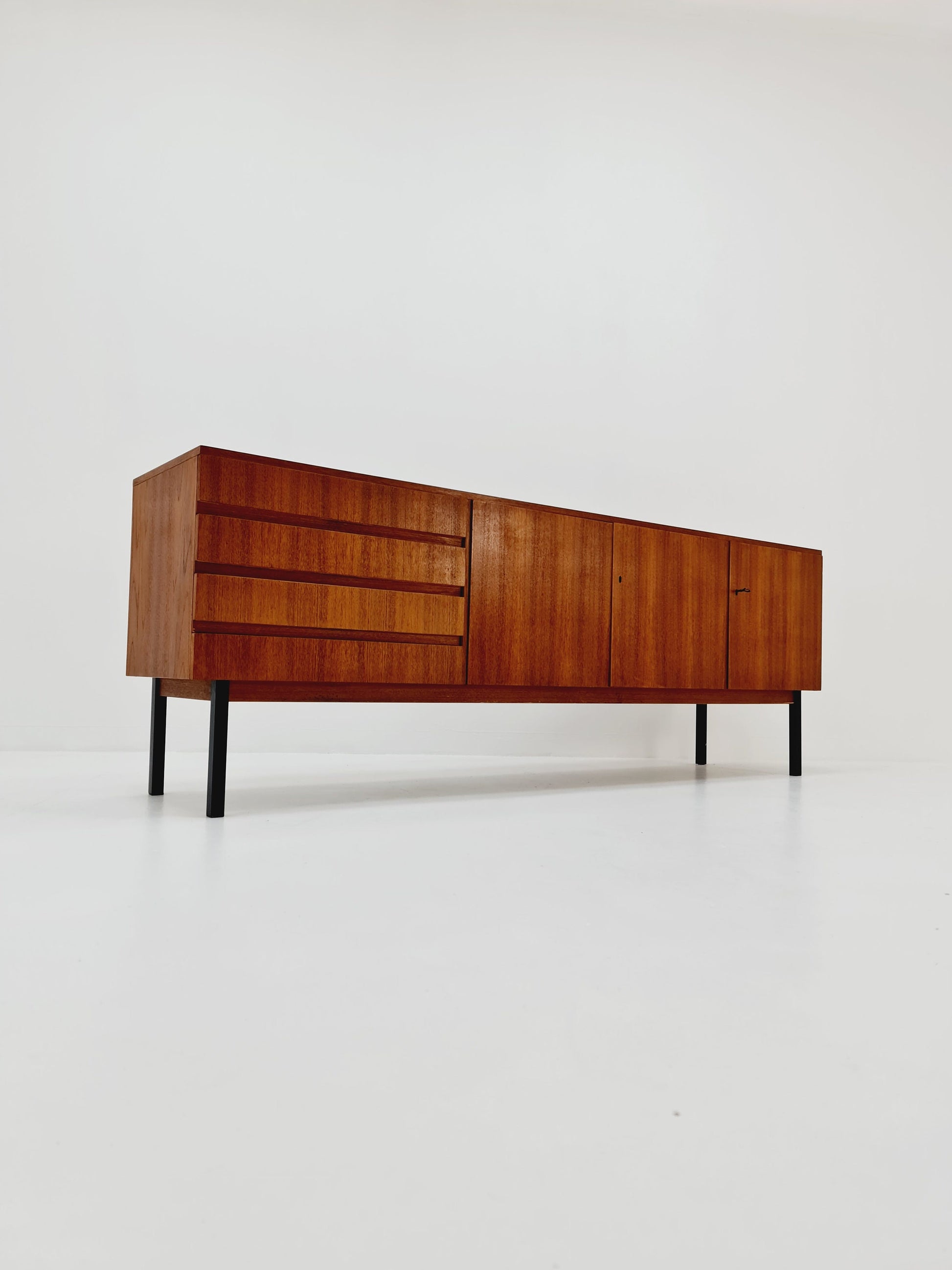 Rare Mid Century Modern Teak German sideboard, 1960s