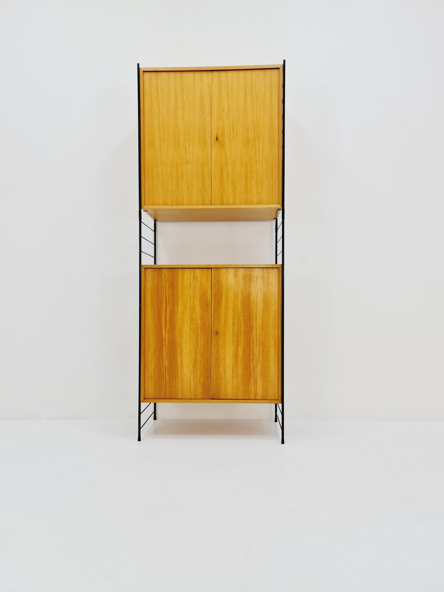 Free standing String shelf-system, bookcase with cabinet Eshe by WHB Germany, 1950s