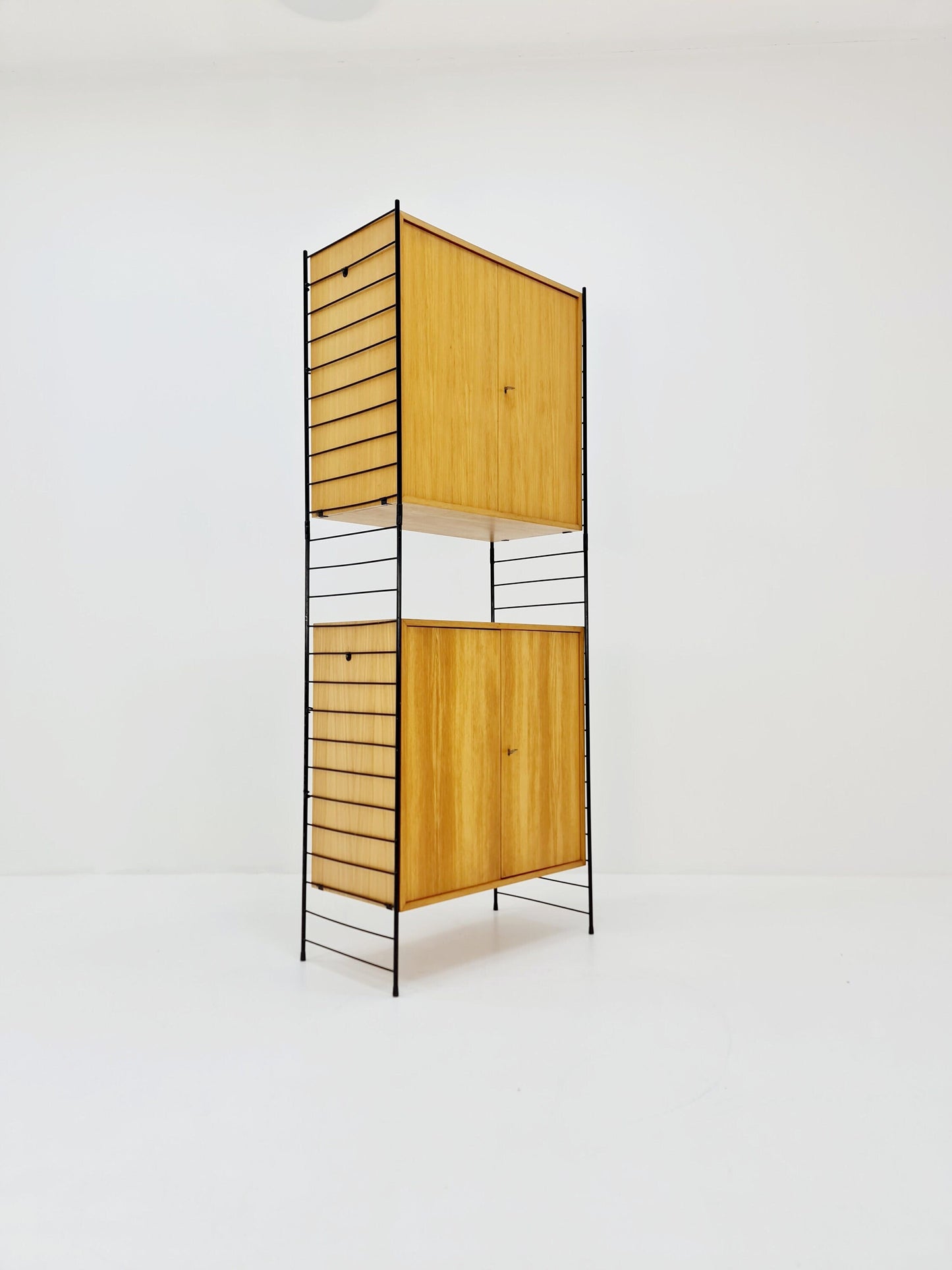 Free standing String shelf-system, bookcase with cabinet Eshe by WHB Germany, 1950s