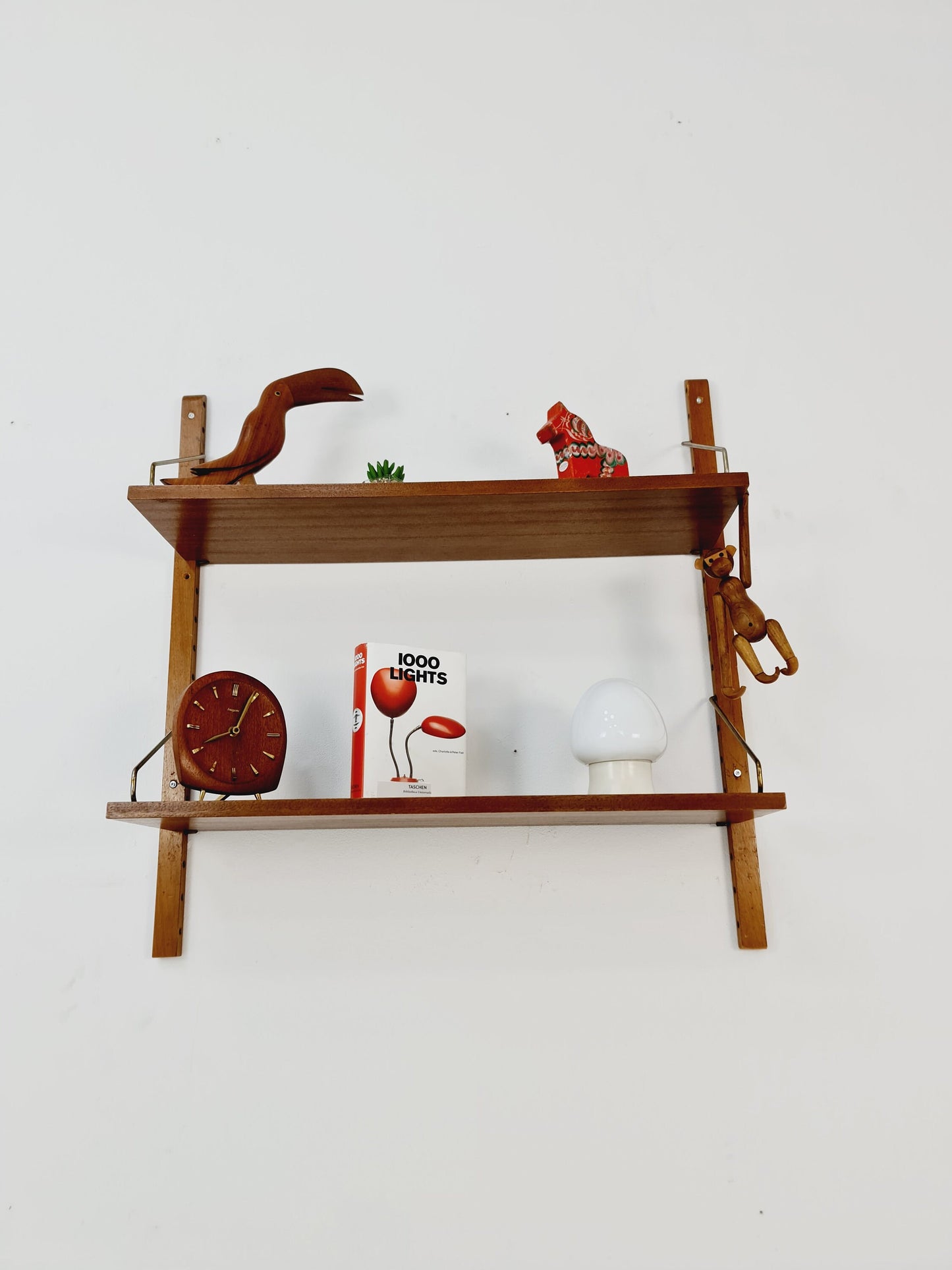 Midcentury Danish walnut Wall-Mounted Shelving Unit, by Royal for Poul Cadovius, 1960s