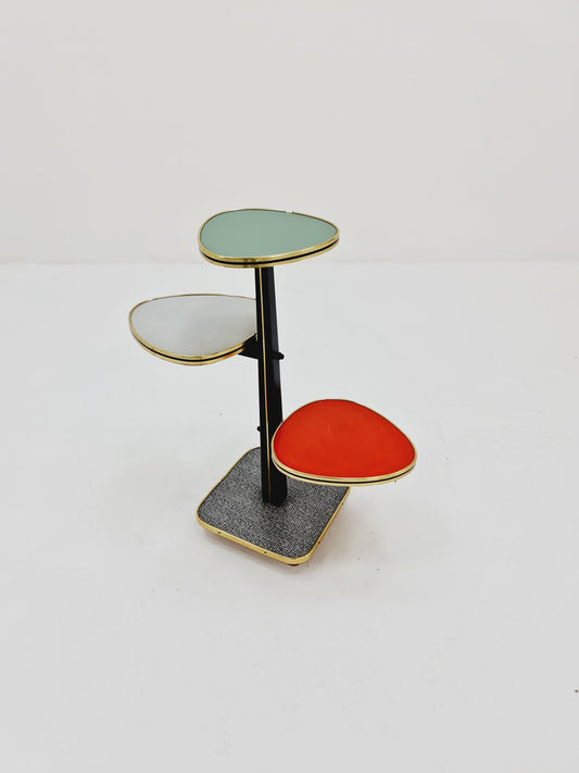 German Plant Stand, colorful Vintage Mid-Century Minimalist Indoor flower table, 1960s