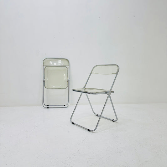 Set of 2 Italian Plia Folding Chairs by Giancarlo Piretti for Castelli, 1970s