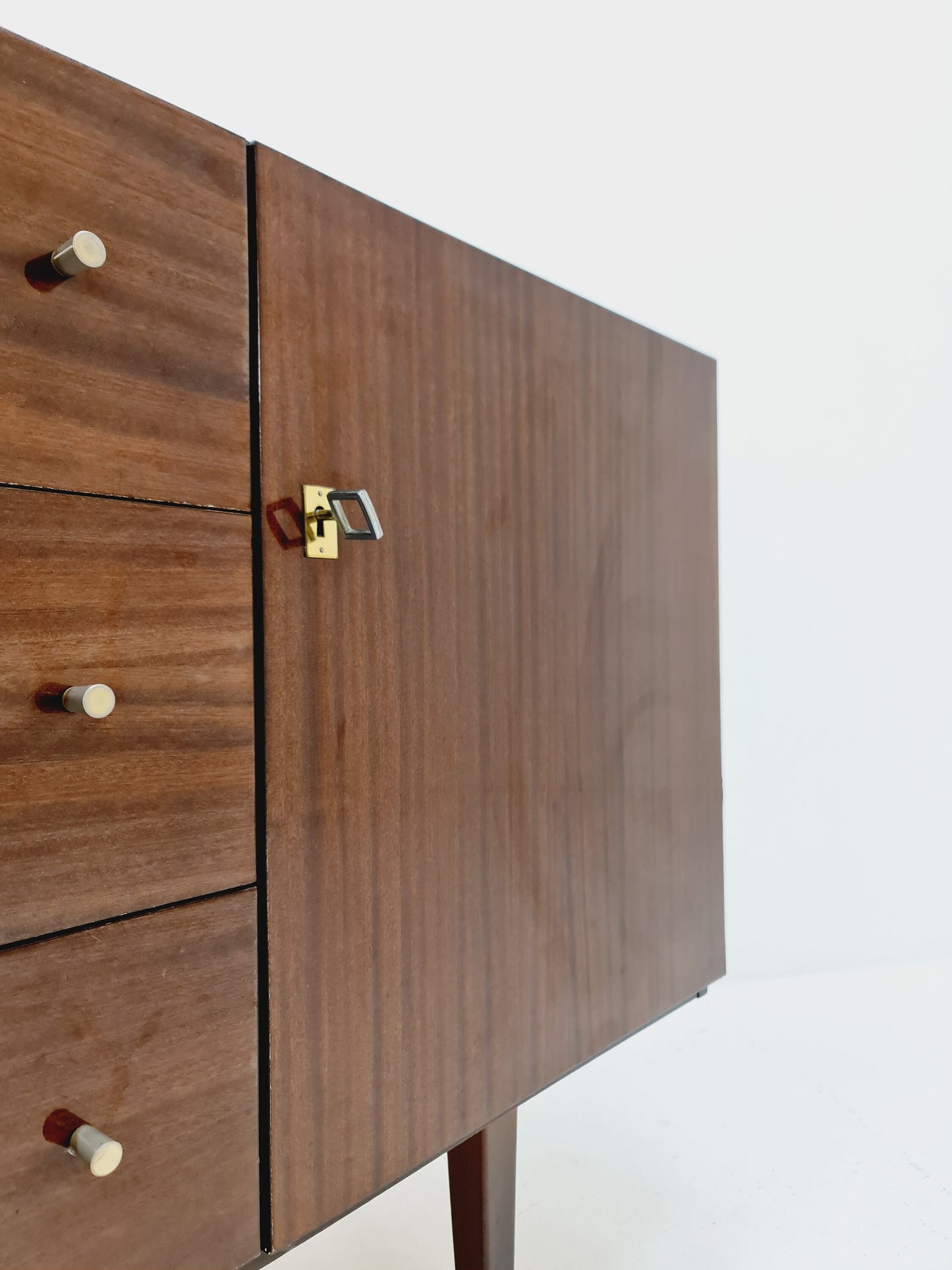 Rare Mid Century Modern German Mahogany sideboard model graz by Mann Möbel, 1950s