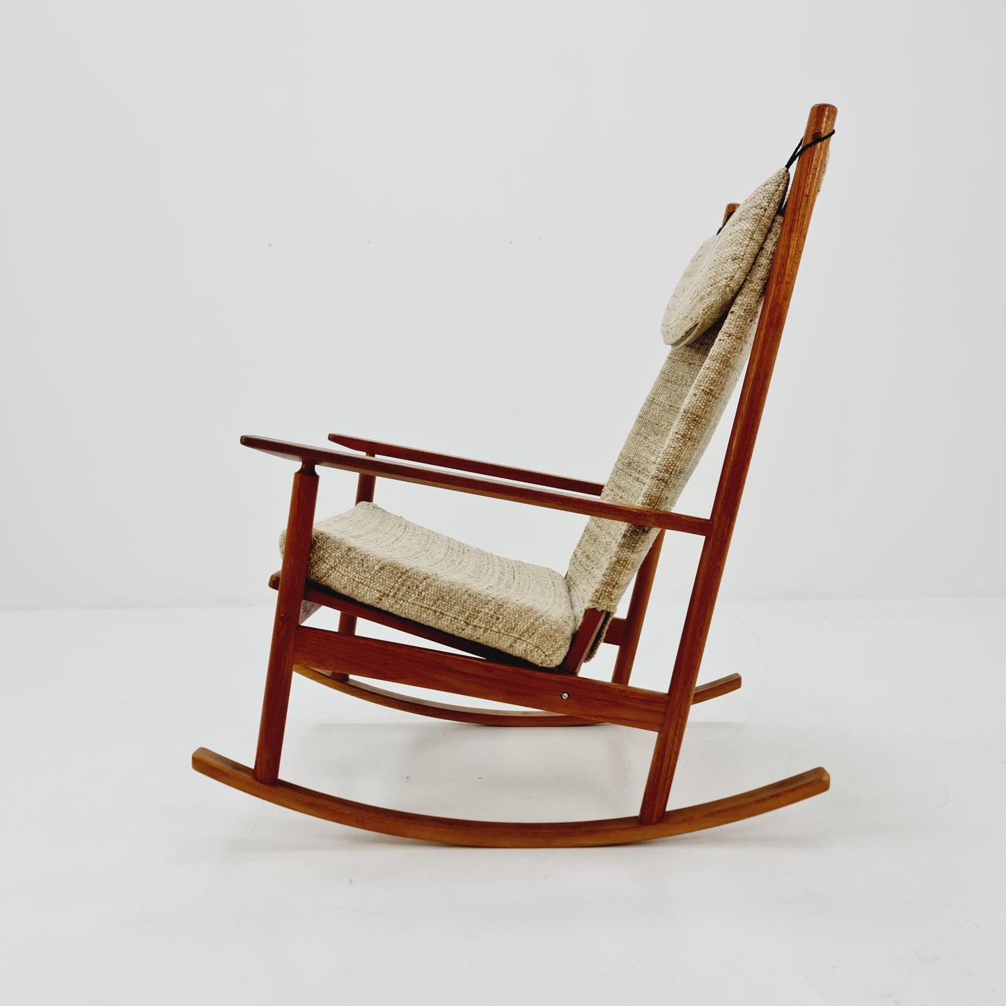 Mid century Scandinavian solid teak Rocking Chair by Hans olsen for Juul Kristensen , 1960s