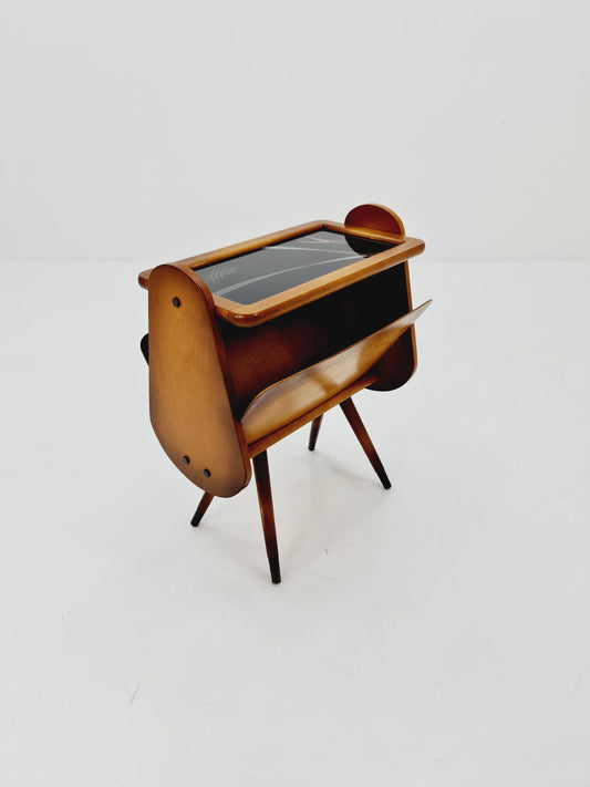Super Rare Vintage German mid century Sidetable magazine rack, 1950s