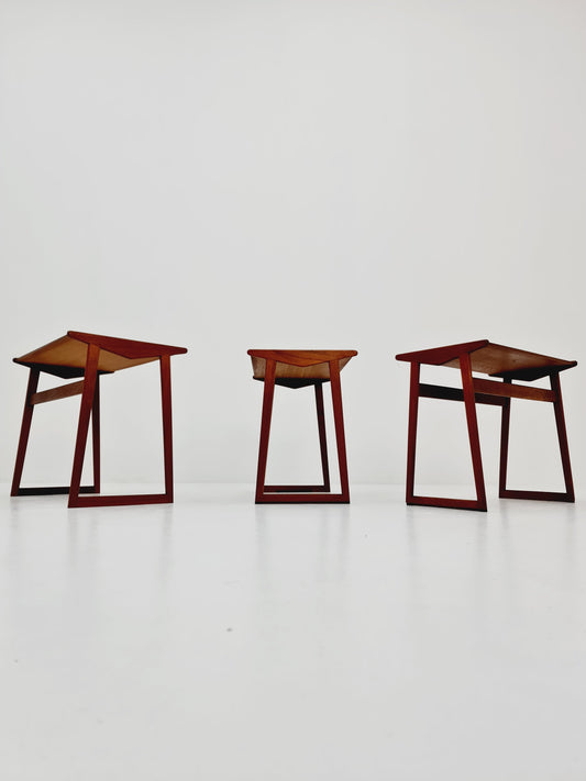 Rare Midcentury danish teak nesting tables/ side tables , 1960s