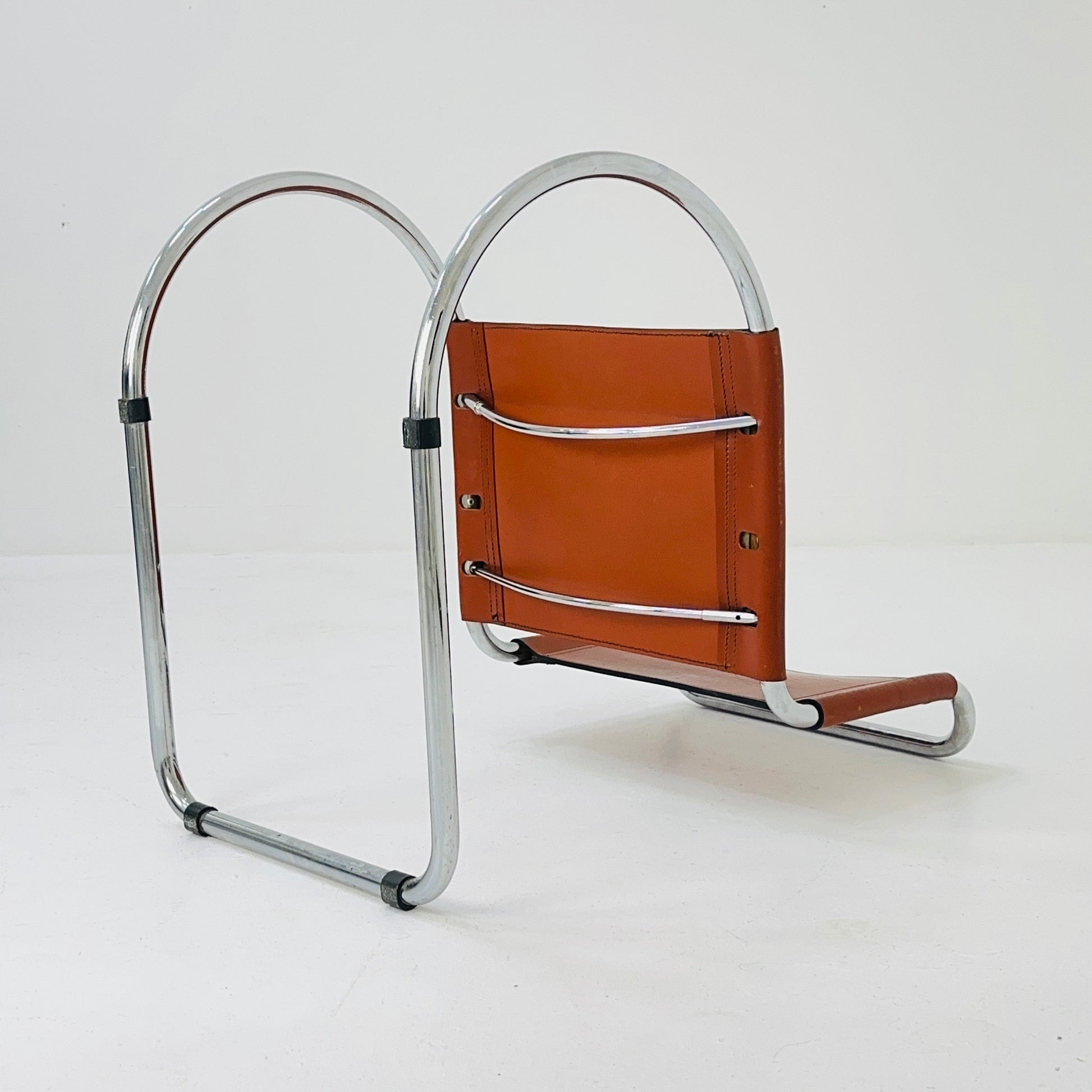 Mid century MR10 cognac chair by Ludwig Mies Van Der Rohe from Thonet 1980s