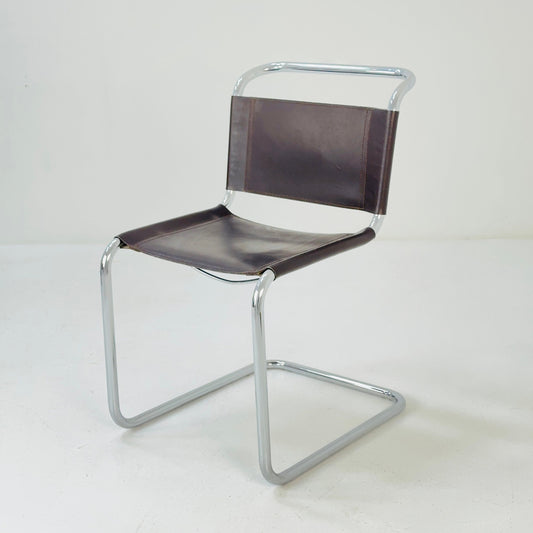 Mid-Century Vintage S33 brown chair from Mart Stam by Fasem Italy 1980er