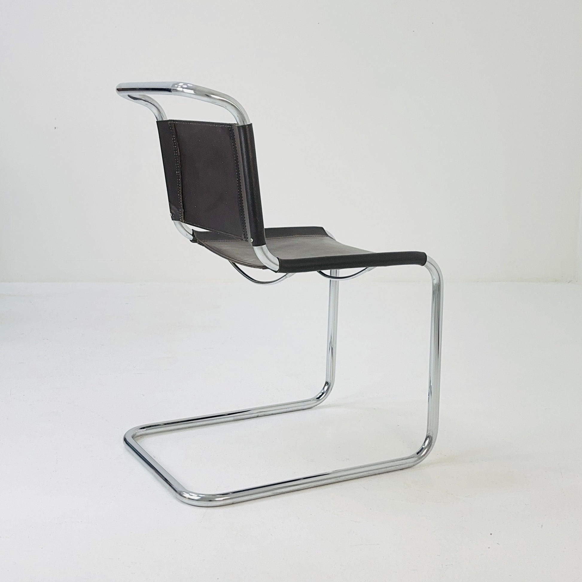 Mid-Century Vintage S33 brown chair from Mart Stam by Fasem Italy 1980er