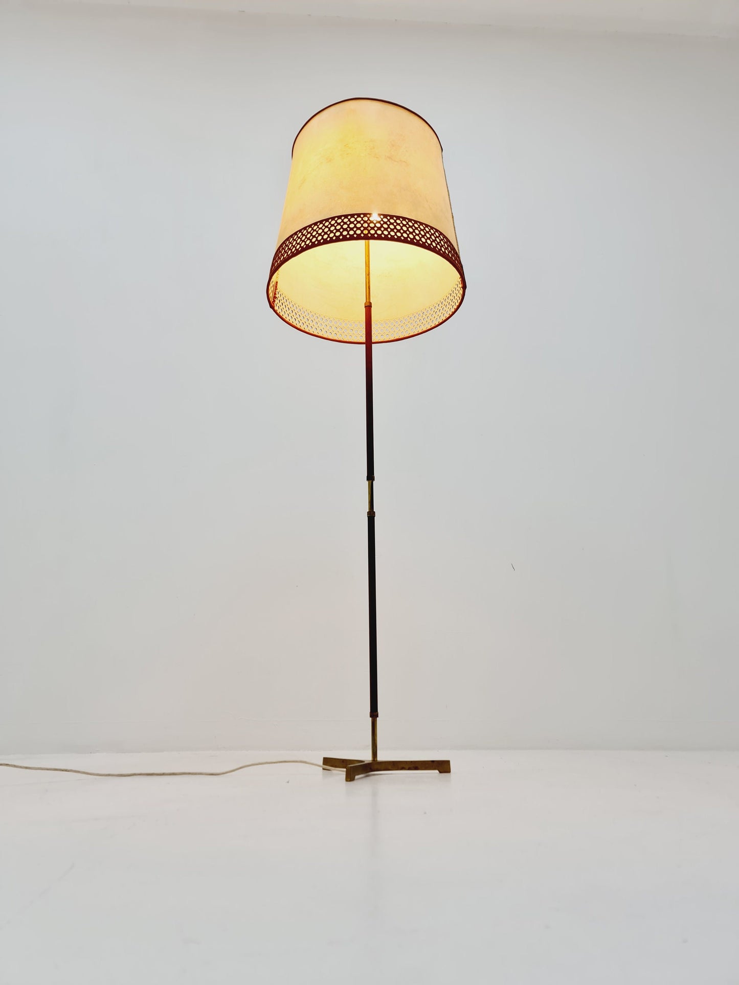 Rare Tripod Mid century German floor lamp Brass 1960s