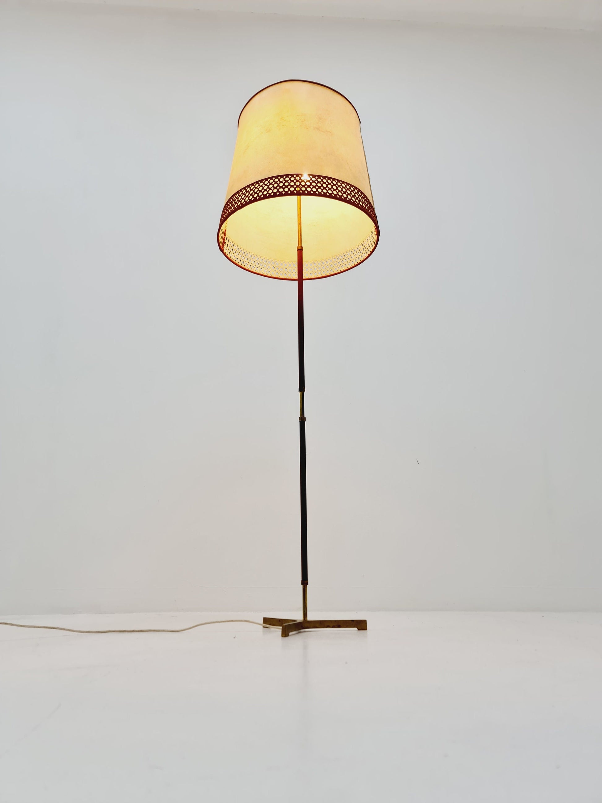 Rare Tripod Mid century German floor lamp Brass 1960s