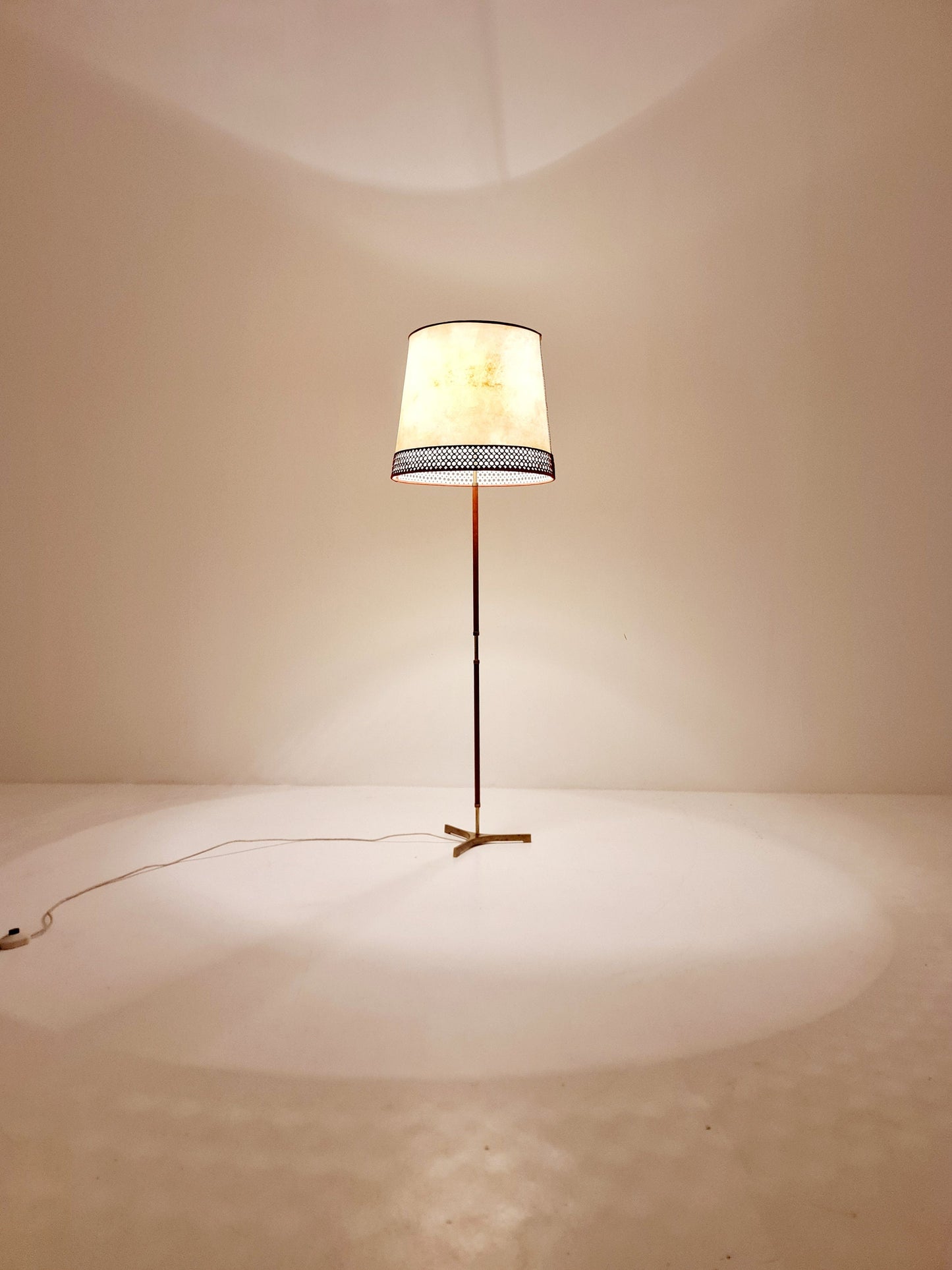 Rare Tripod Mid century German floor lamp Brass 1960s