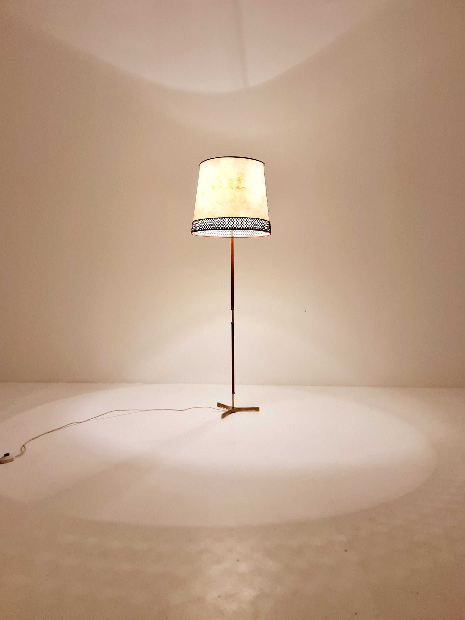 Rare Tripod Mid century German floor lamp Brass 1960s