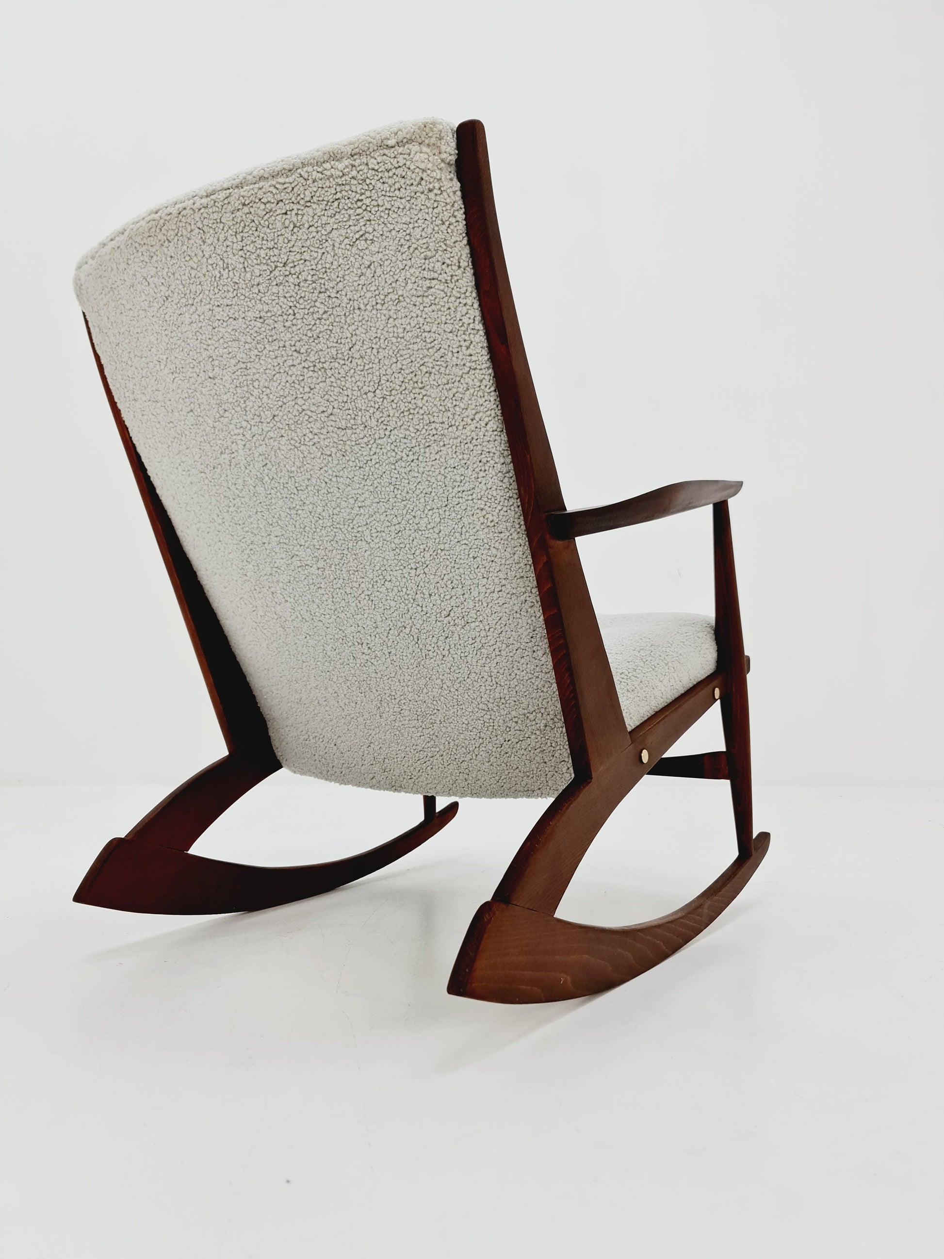 Danish Rocking Chair by Soren Geoorg Jensen With Teddy Fabric , 1950s