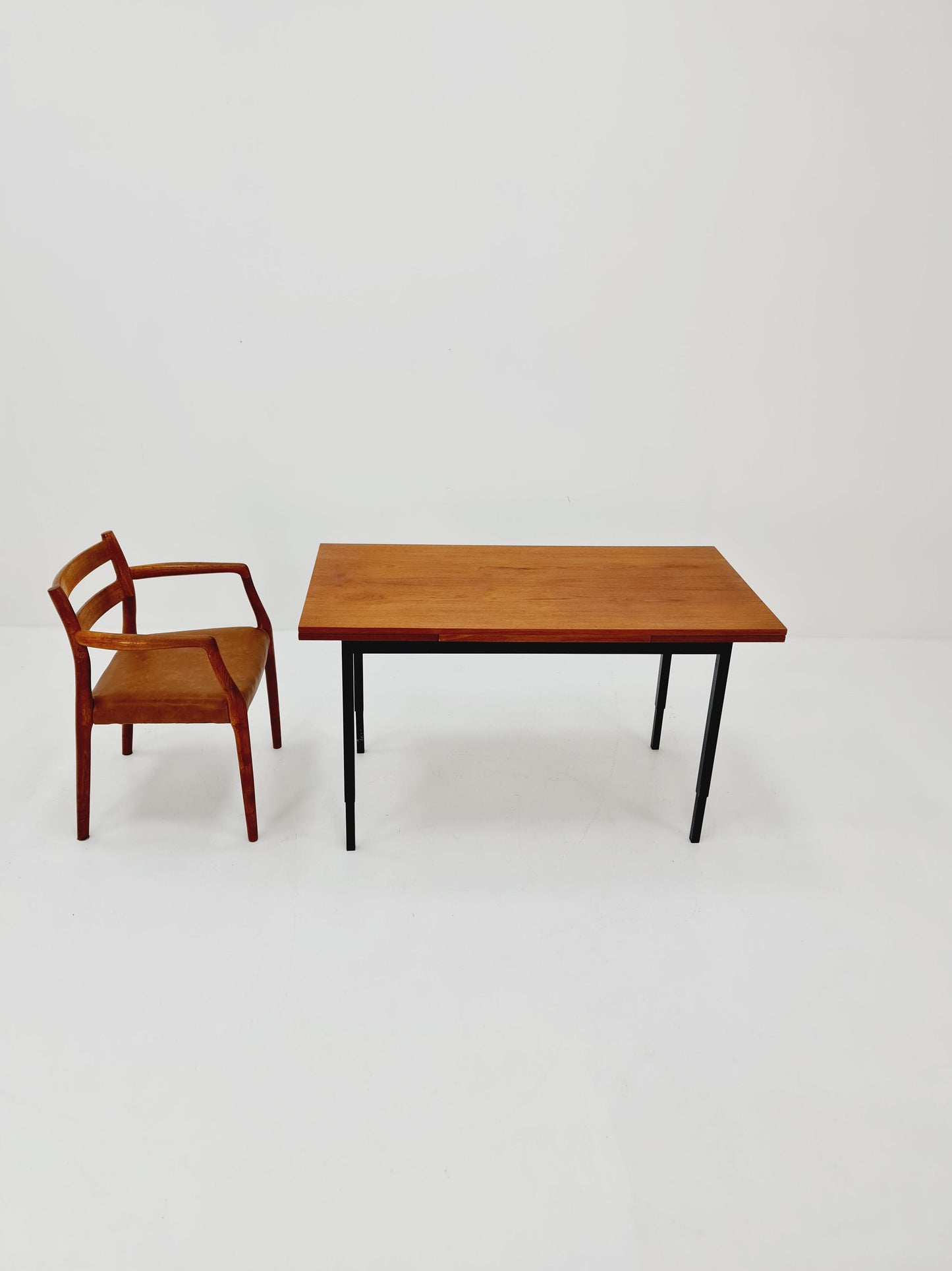 Dining German teak vintage extendable table, 1950s