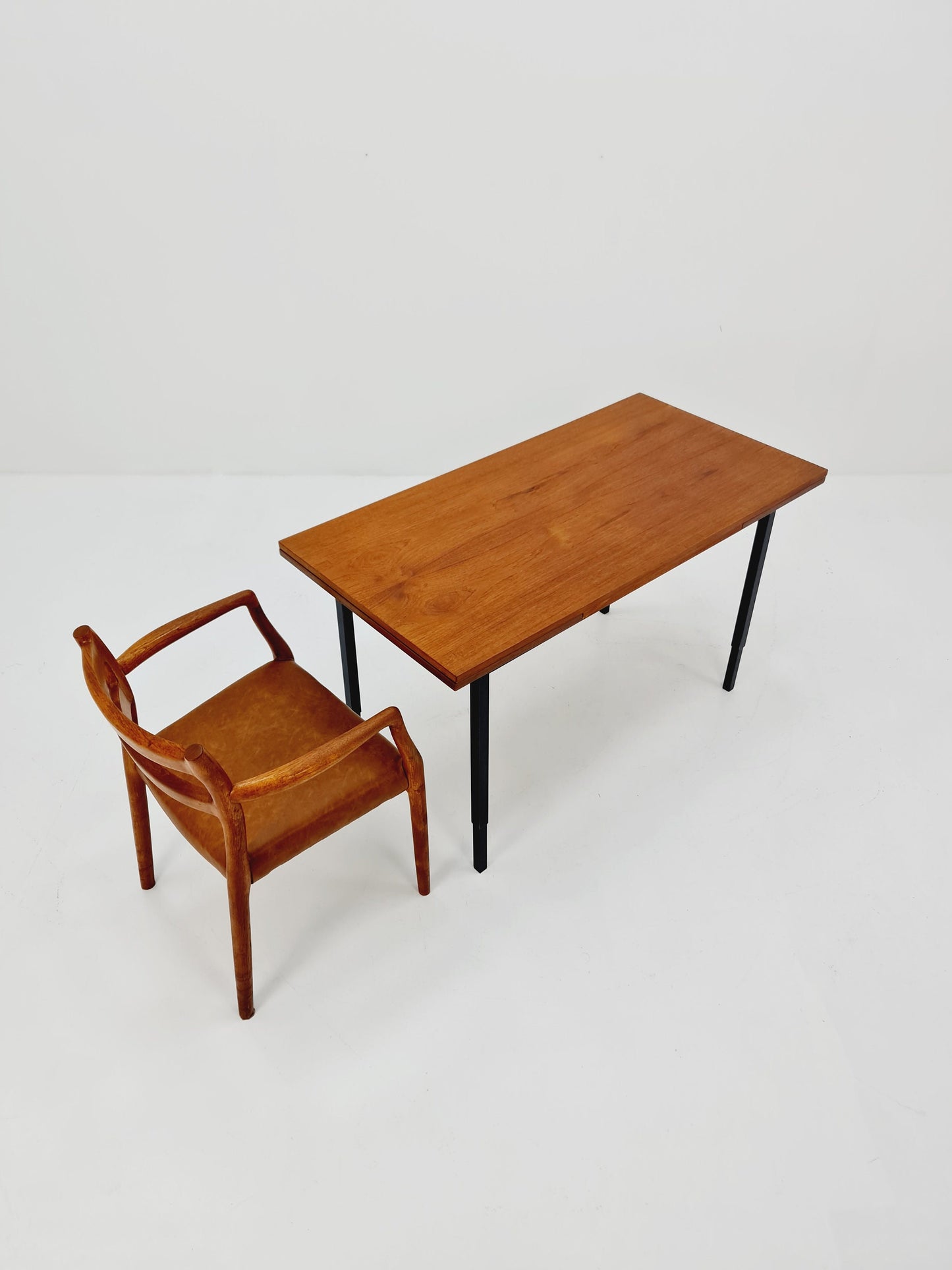 Dining German teak vintage extendable table, 1950s