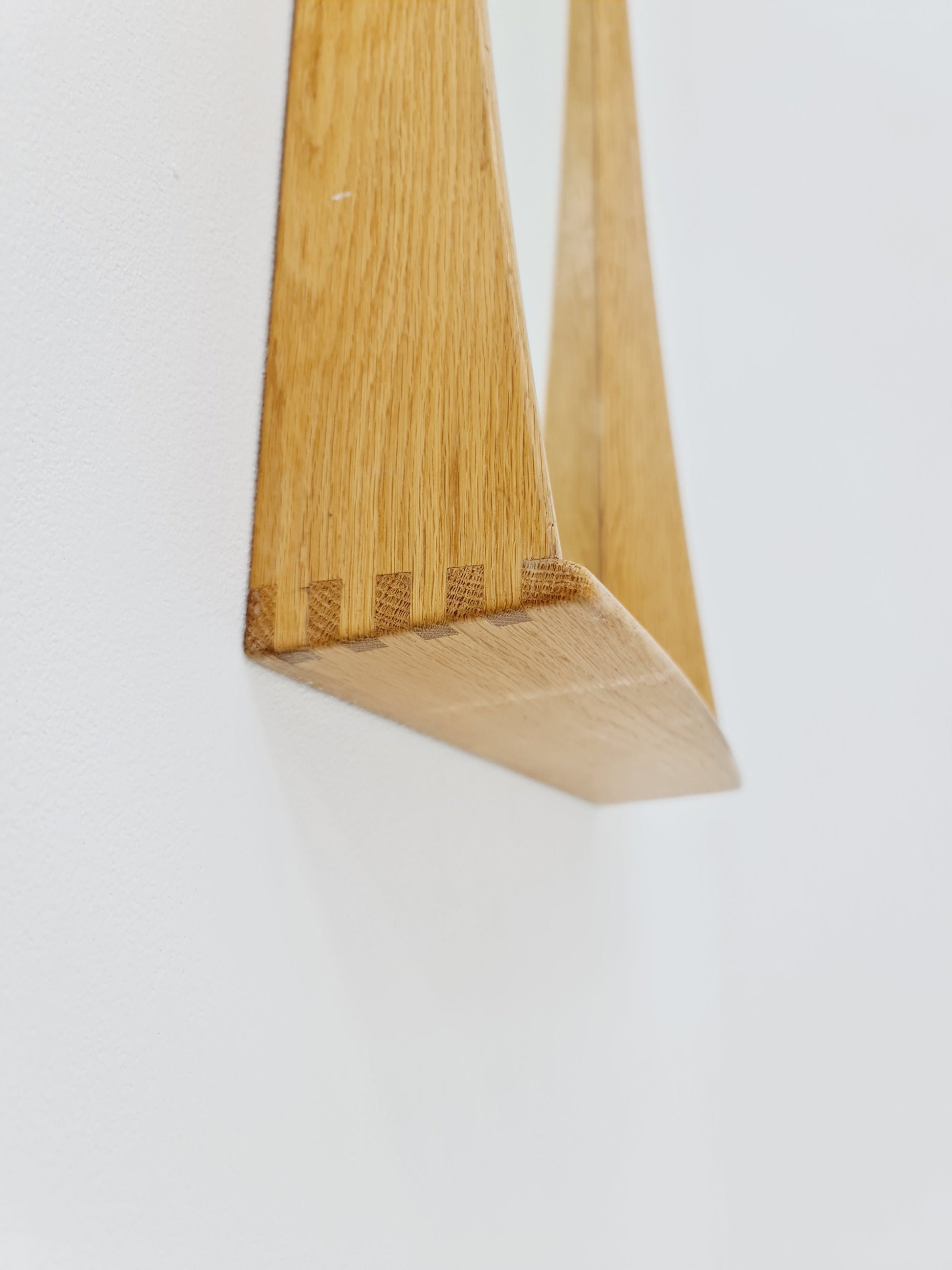 Oak Swedish mid-century Modern wall-mounted mirror By Luxus Sweden 1960s