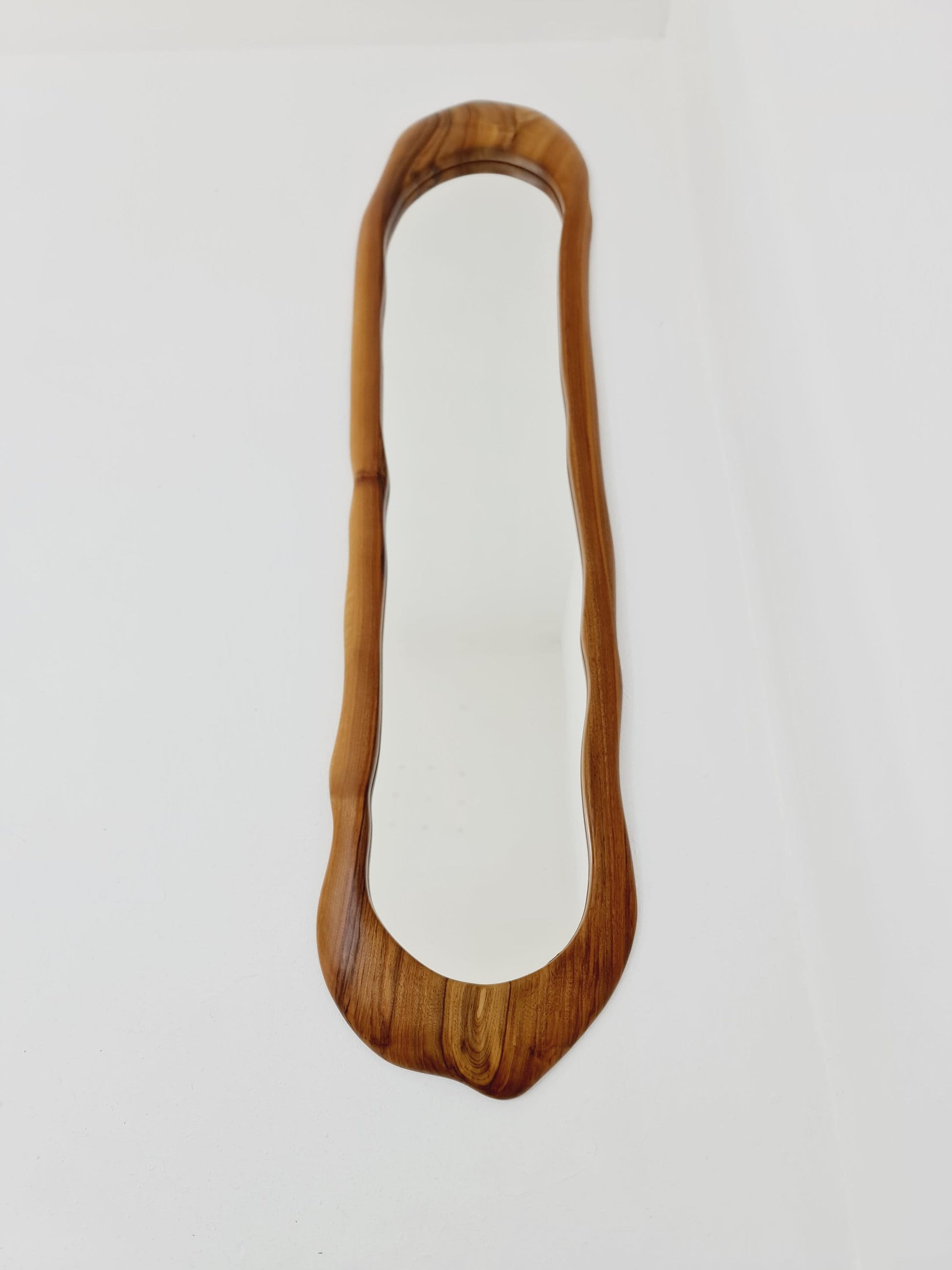 Rare Mid century Vintage Walnut wall mirror, 1970s