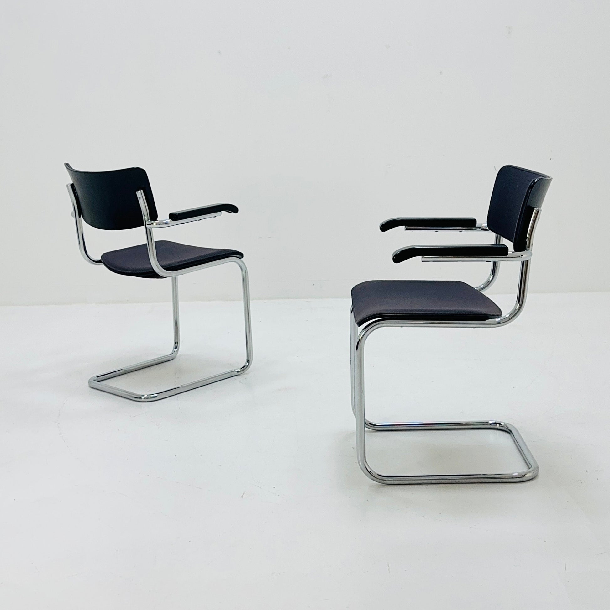 Mid century Bauhaus design armchair designed by mart stam for Thonet 1980s Germany