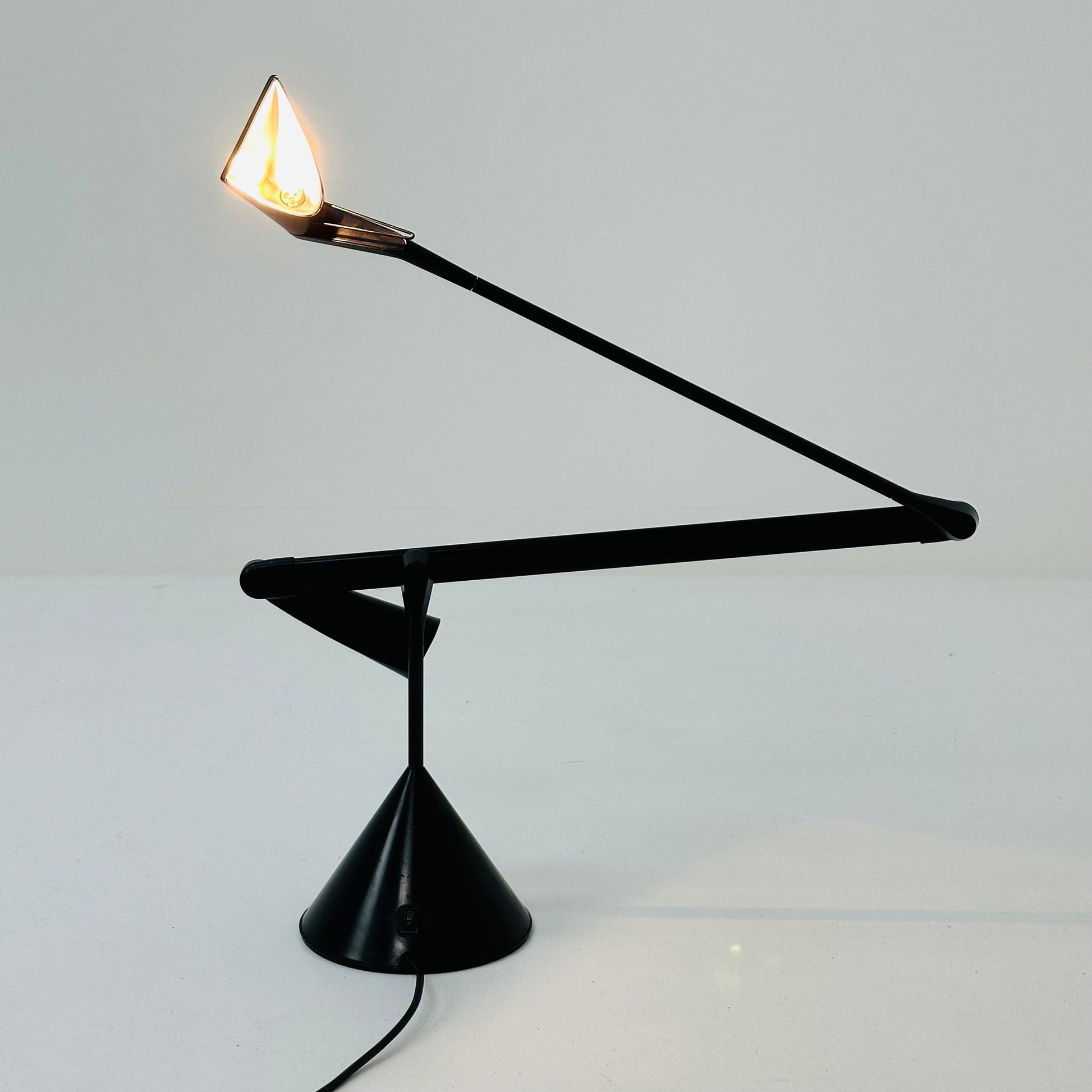 Black Aluminum Zelig Table Lamp by Walter A. Monici for Lumina, 1980s