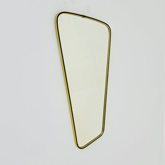 Mid century wall mirror brass framed with black edging 1950s