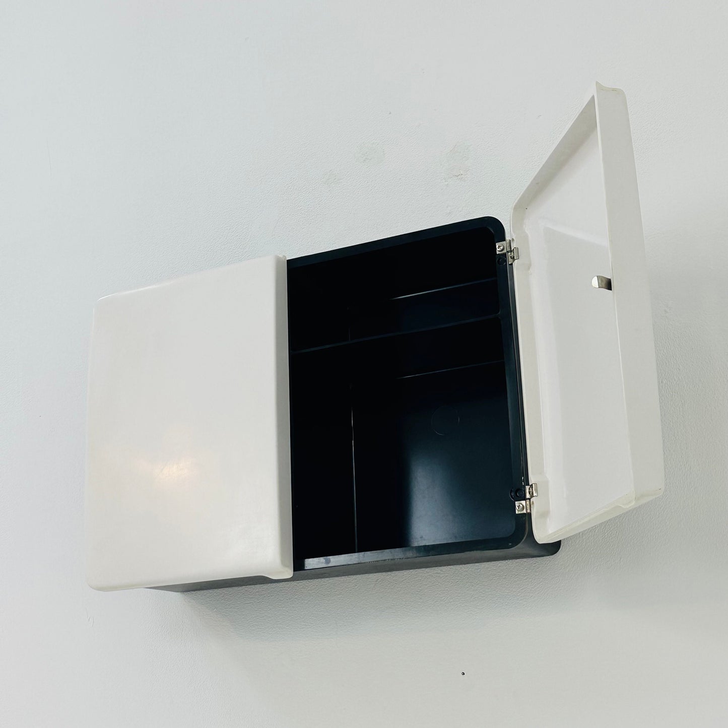 Space age black and white medical cabinet,bathroom cabinet 1970s