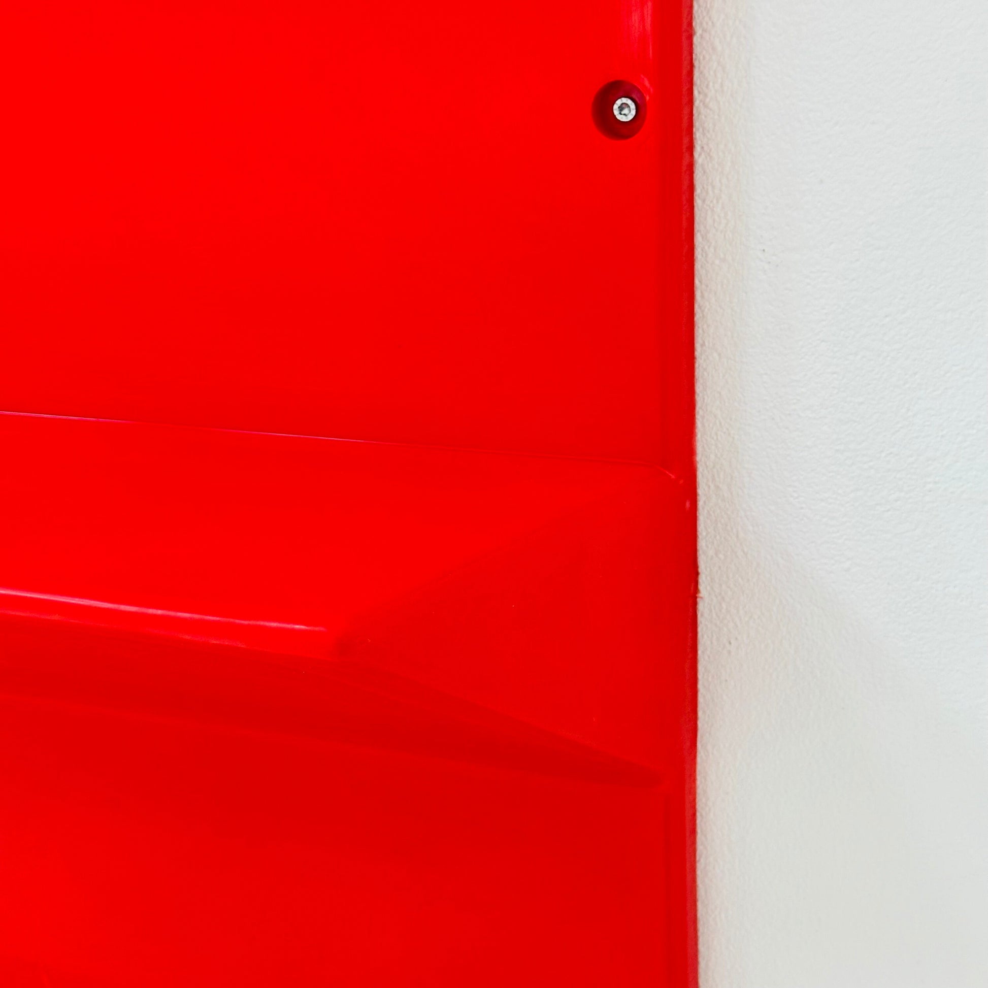 Space age Ikea red ‘Kämpe’ wall shelf 1970s