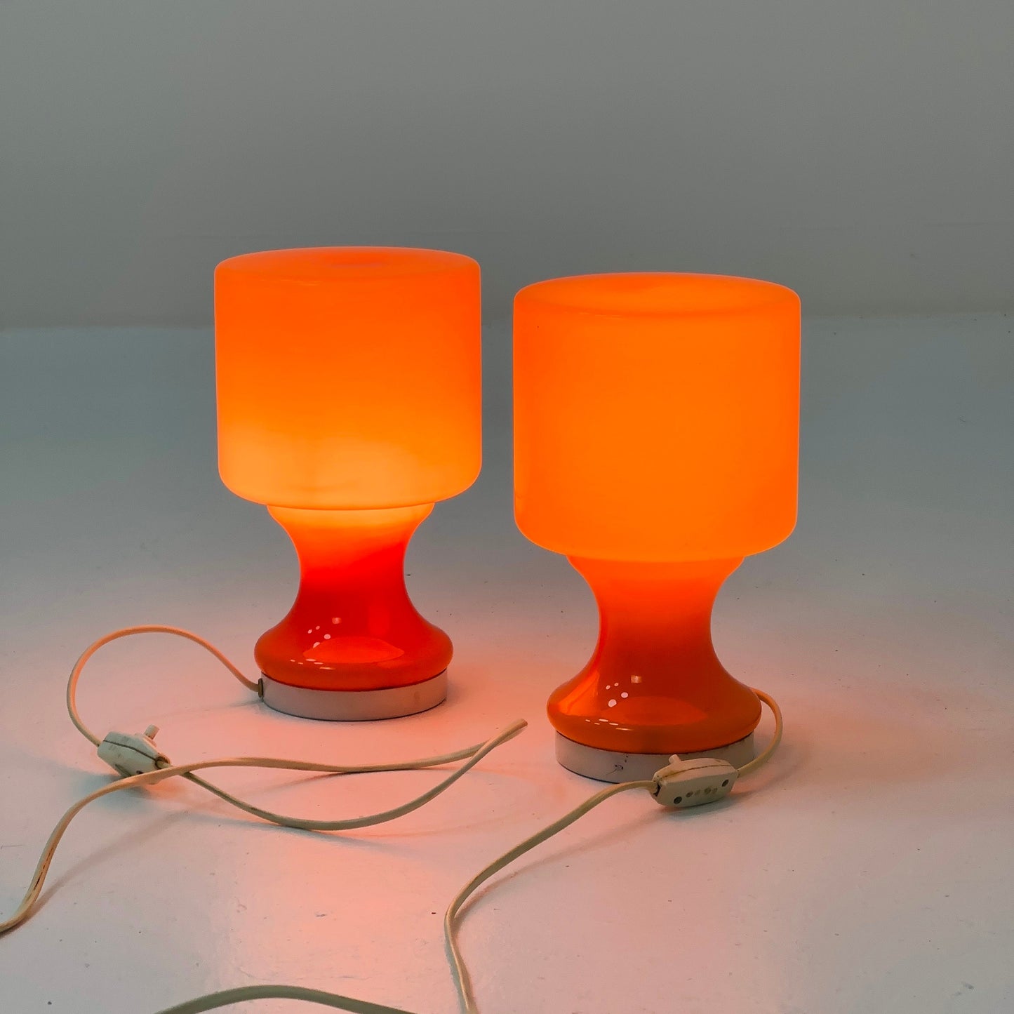Mid-Century Opaline Glass Table Lamps by Stefan Tabery for OPP Jihlava, 1960s