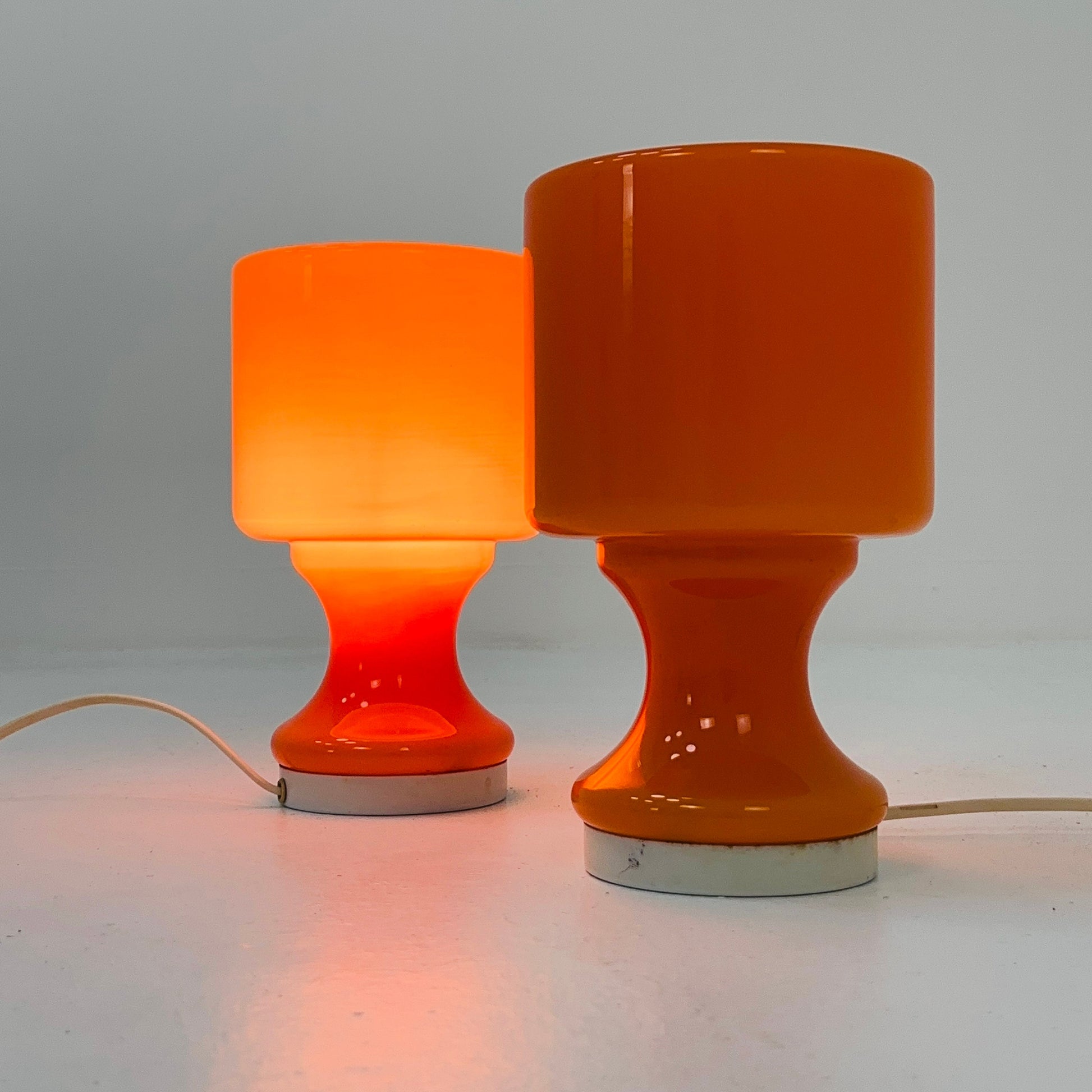 Mid-Century Opaline Glass Table Lamps by Stefan Tabery for OPP Jihlava, 1960s