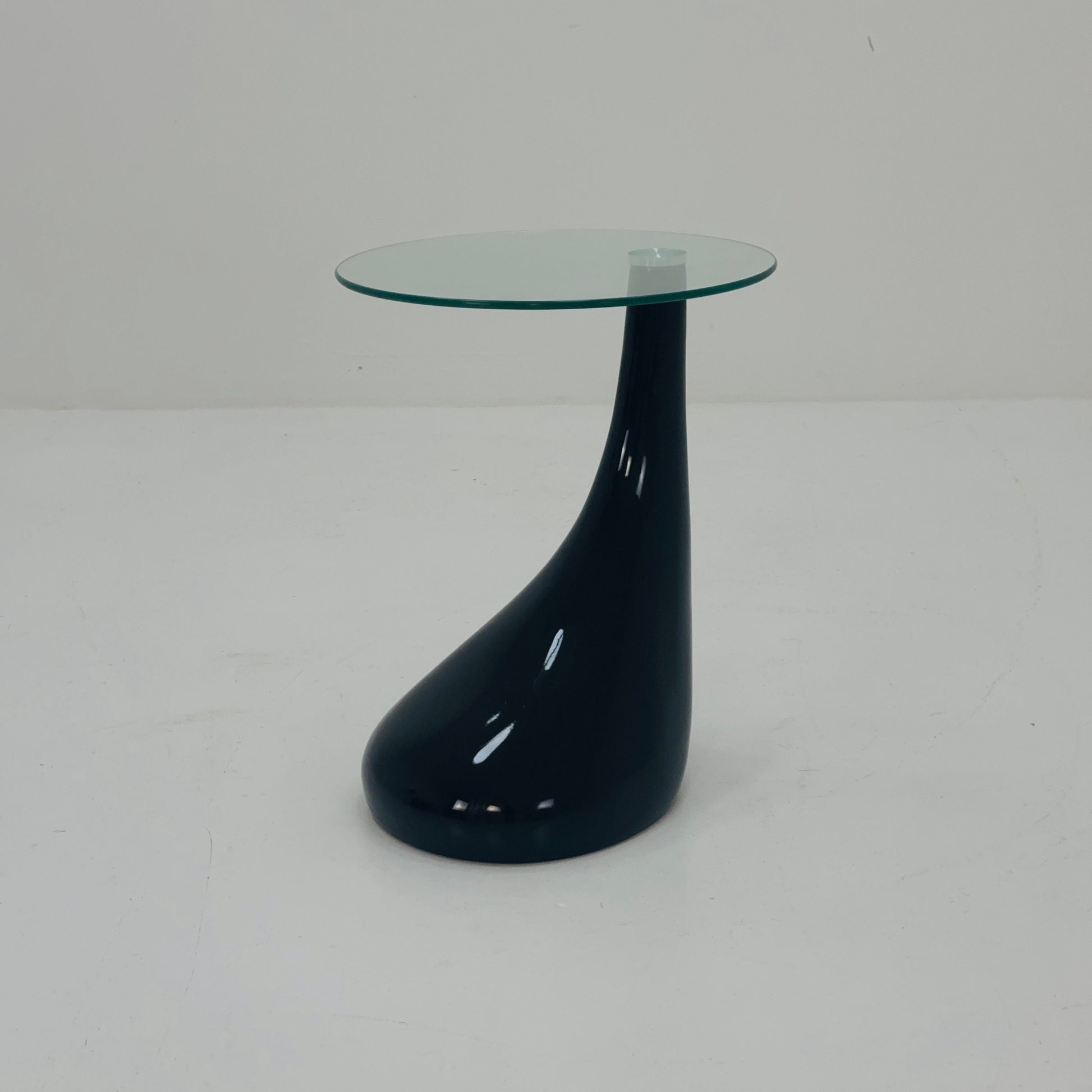 Mid-Century Style Side Table - Pop Art Style Bedside Table, black and Glass