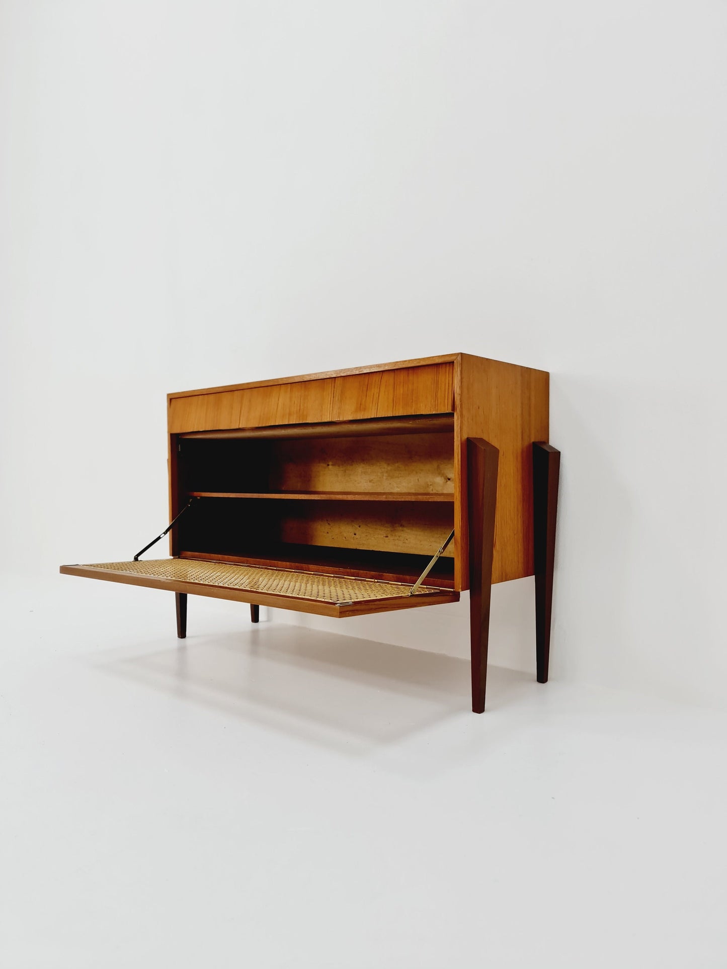 Mid century German hallway Teak shoes cabinet By Heinrich Vogt oHG 1960s