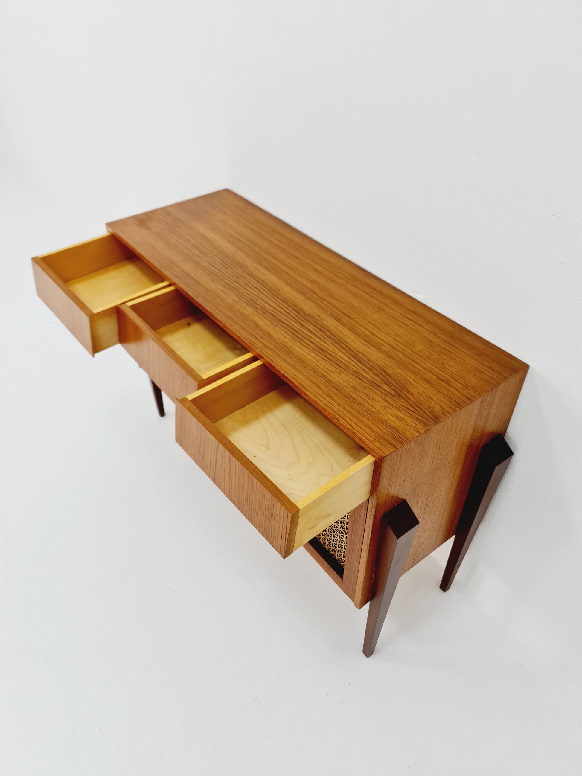 Mid century German hallway Teak shoes cabinet By Heinrich Vogt oHG 1960s