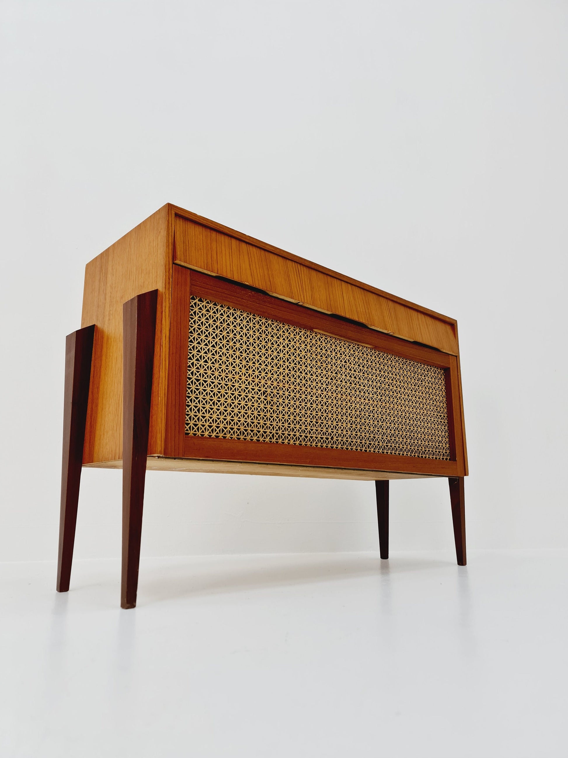 Mid century German hallway Teak shoes cabinet By Heinrich Vogt oHG 1960s