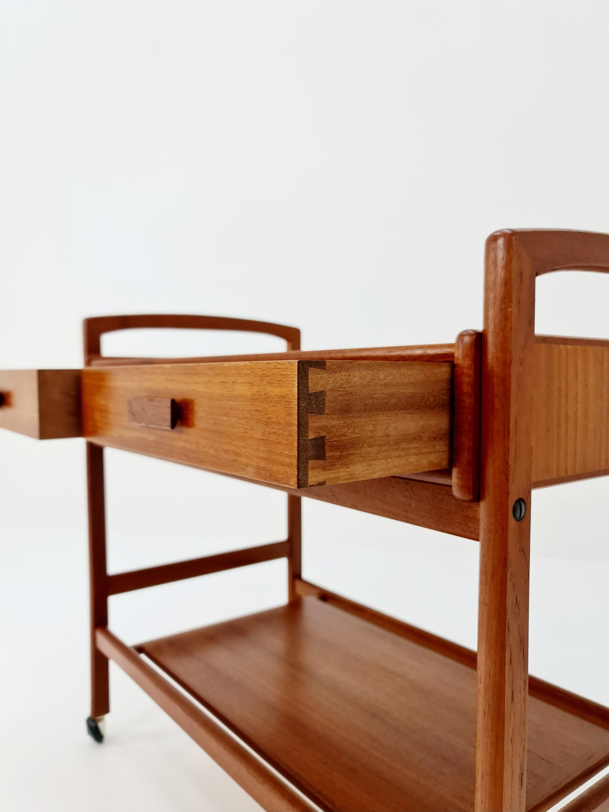 Vintage mid century danish trolley in solid teak/ bar cart By Salling Stolefabrik, 1960s