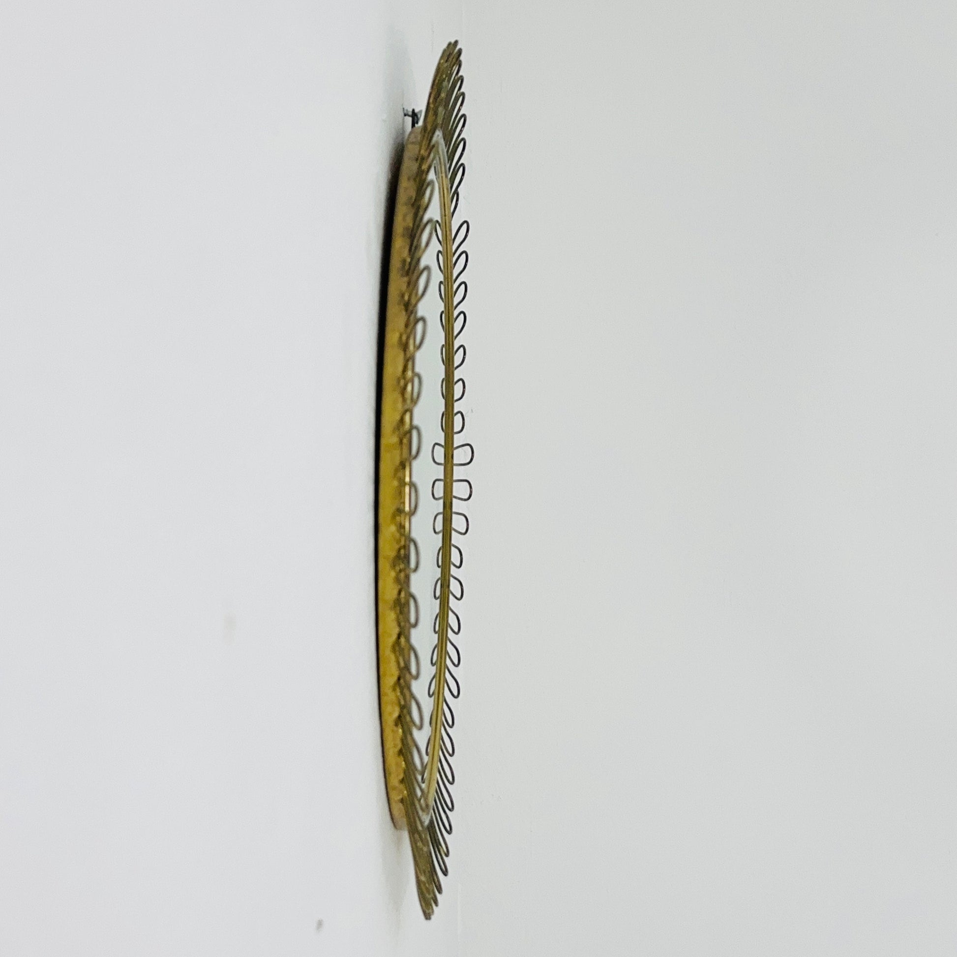 Mid-century wall mirror by Josef Frank Svenskt Tenn, Austria, Sweden, brass, 1950s