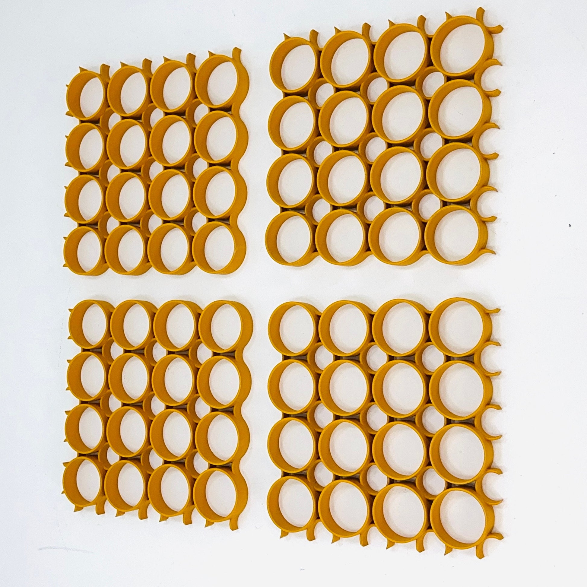 Set of 4 space age Yellow Plastic Wall or Ceiling Panels Switzerland 1970s