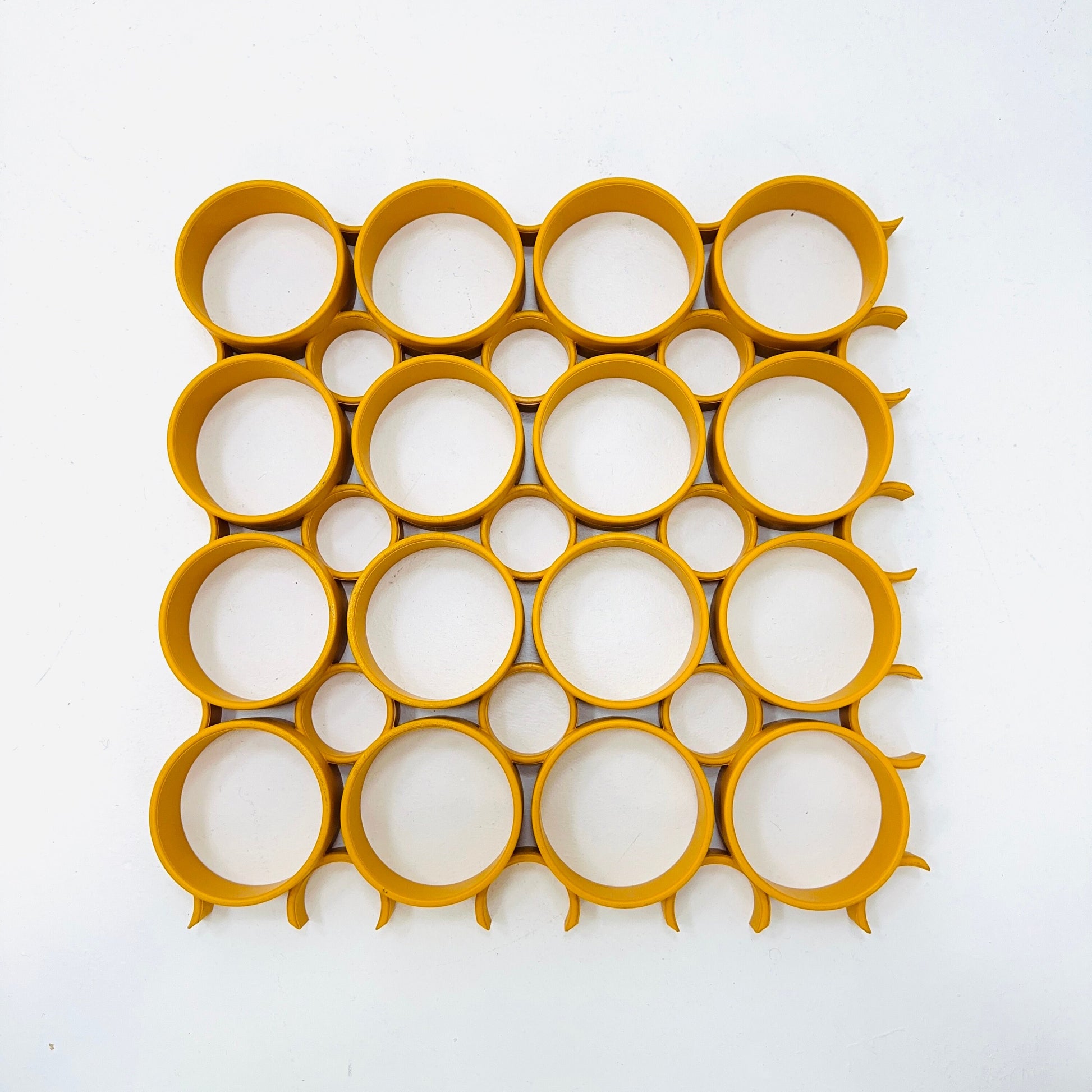 1 of 8 space age Yellow Plastic Wall or Ceiling Panels Switzerland 1970s