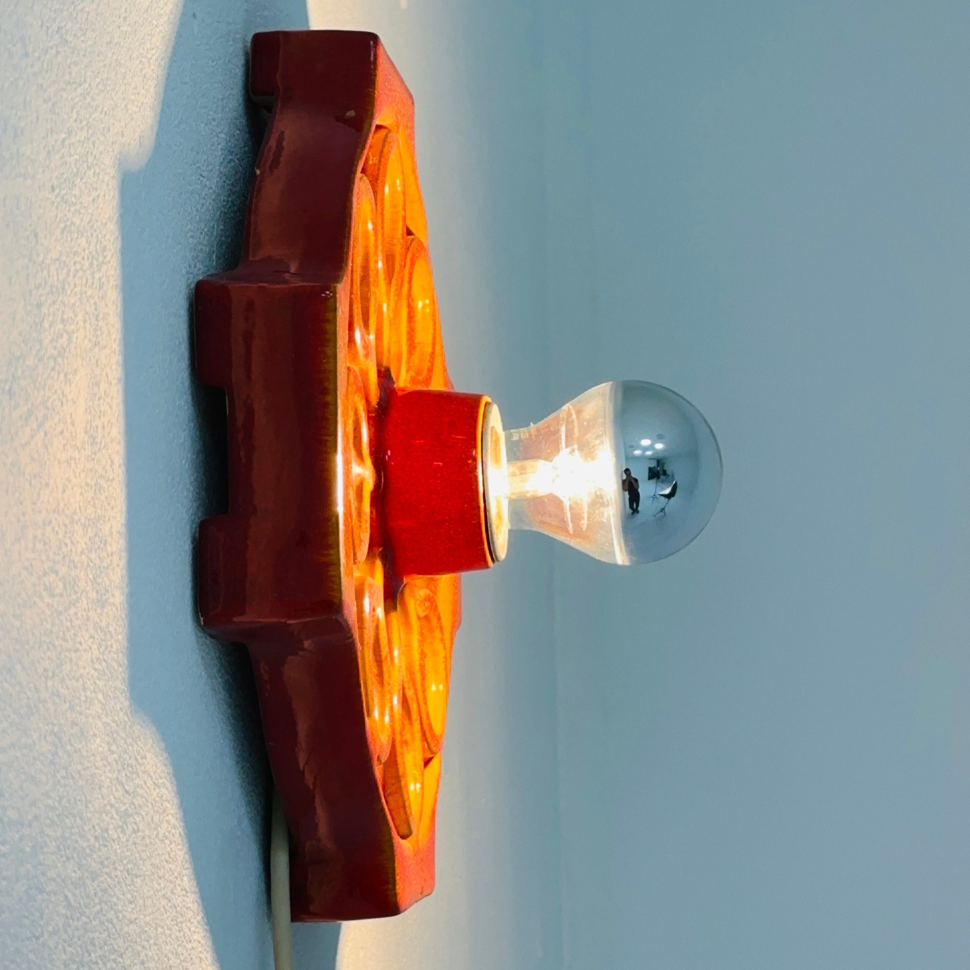 1 of 3 Fat Lava Ceramic Sconce from Hustadt Leuchten, 1970s Germany