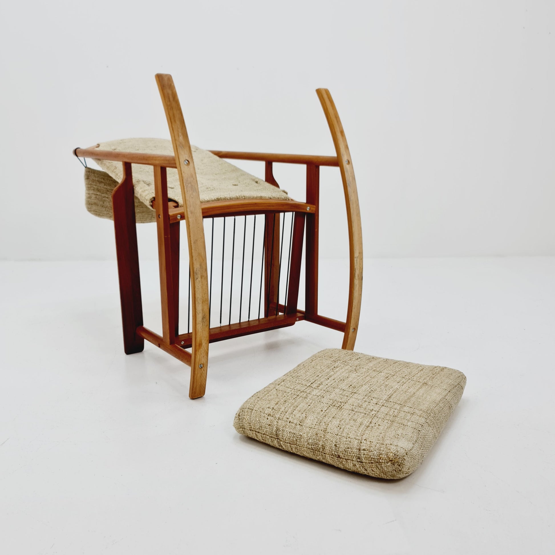 Mid century Scandinavian solid teak Rocking Chair by Hans olsen for Juul Kristensen , 1960s
