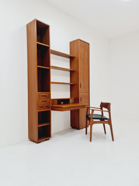 Rare Vintage teak Shelving Unit secretary by EMC Möbler Denmark, 1960s